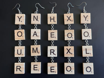 CLEARANCE - Custom Text Earrings: Scrabble Letters, Words, Names, Teacher Gift, Anniversary, Best Gifts for Her/Him/Them