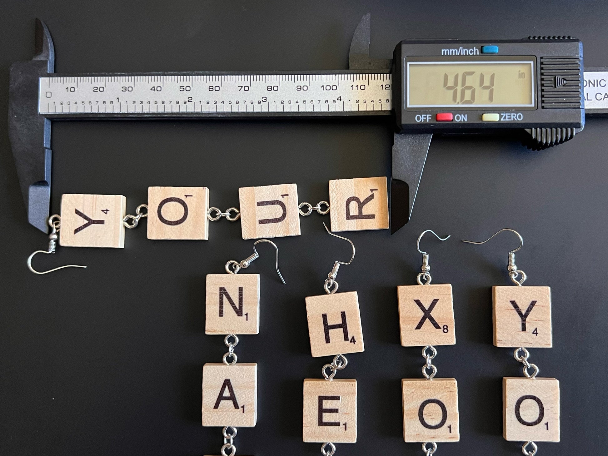 CLEARANCE - Custom Text Earrings: Scrabble Letters, Words, Names, Teacher Gift, Anniversary, Best Gifts for Her/Him/Them