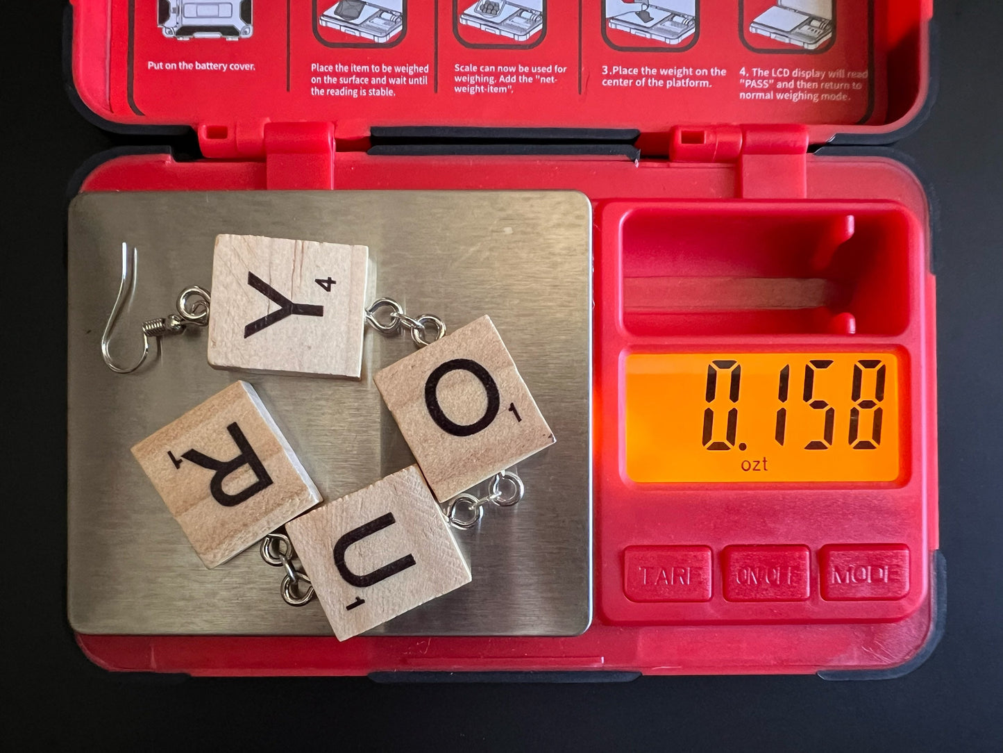 CLEARANCE - Custom Text Earrings: Scrabble Letters, Words, Names, Teacher Gift, Anniversary, Best Gifts for Her/Him/Them