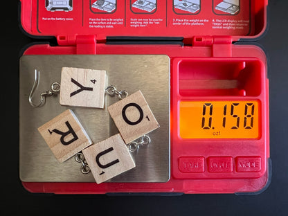 CLEARANCE - Custom Text Earrings: Scrabble Letters, Words, Names, Teacher Gift, Anniversary, Best Gifts for Her/Him/Them