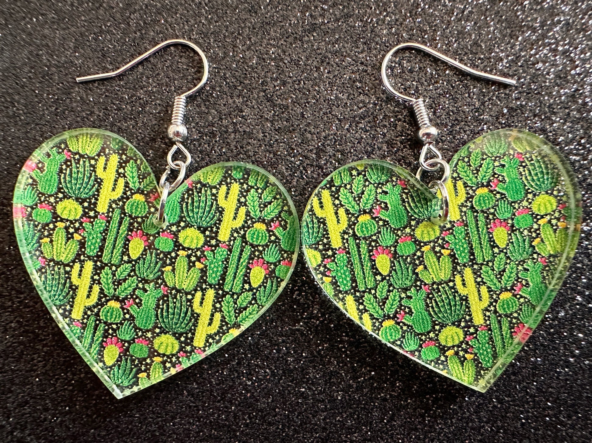 Cactus Earrings: Laser Cut Acrylic Cacti, Green Earrings, Plants, Tropical, Cactuses, Desert, Floral, Gardening, Best Gifts for Her/Him/Them