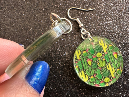 Cactus Earrings: Laser Cut Acrylic Cacti, Green Earrings, Plants, Tropical, Cactuses, Desert, Floral, Gardening, Best Gifts for Her/Him/Them