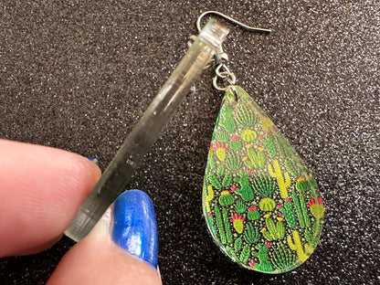 Cactus Earrings: Laser Cut Acrylic Cacti, Green Earrings, Plants, Tropical, Cactuses, Desert, Floral, Gardening, Best Gifts for Her/Him/Them