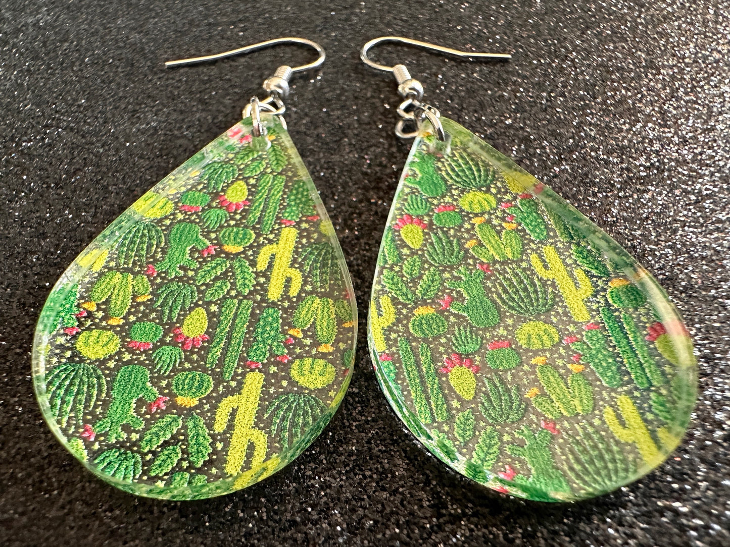 Cactus Earrings: Laser Cut Acrylic Cacti, Green Earrings, Plants, Tropical, Cactuses, Desert, Floral, Gardening, Best Gifts for Her/Him/Them