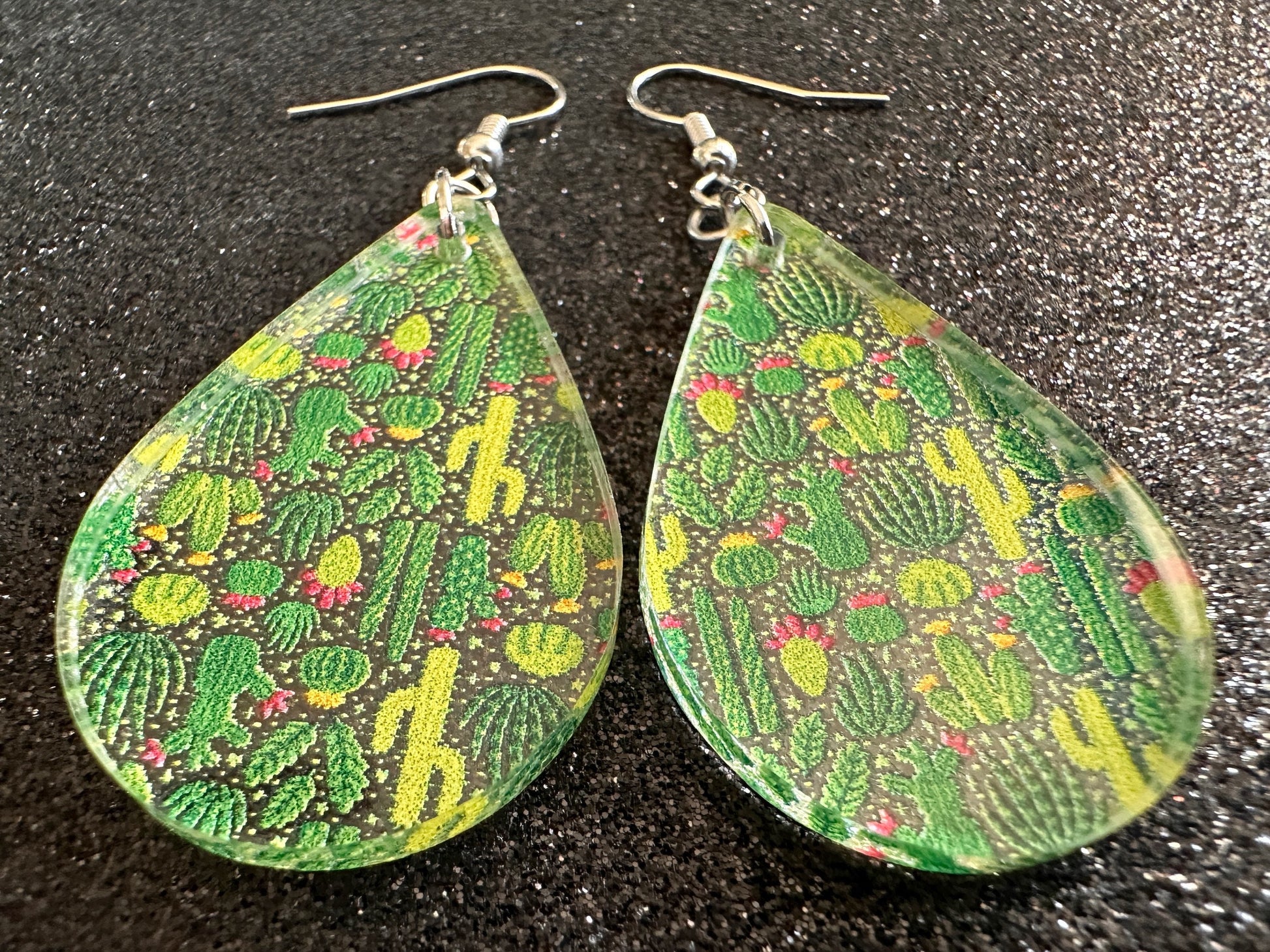 Cactus Earrings: Laser Cut Acrylic Cacti, Green Earrings, Plants, Tropical, Cactuses, Desert, Floral, Gardening, Best Gifts for Her/Him/Them