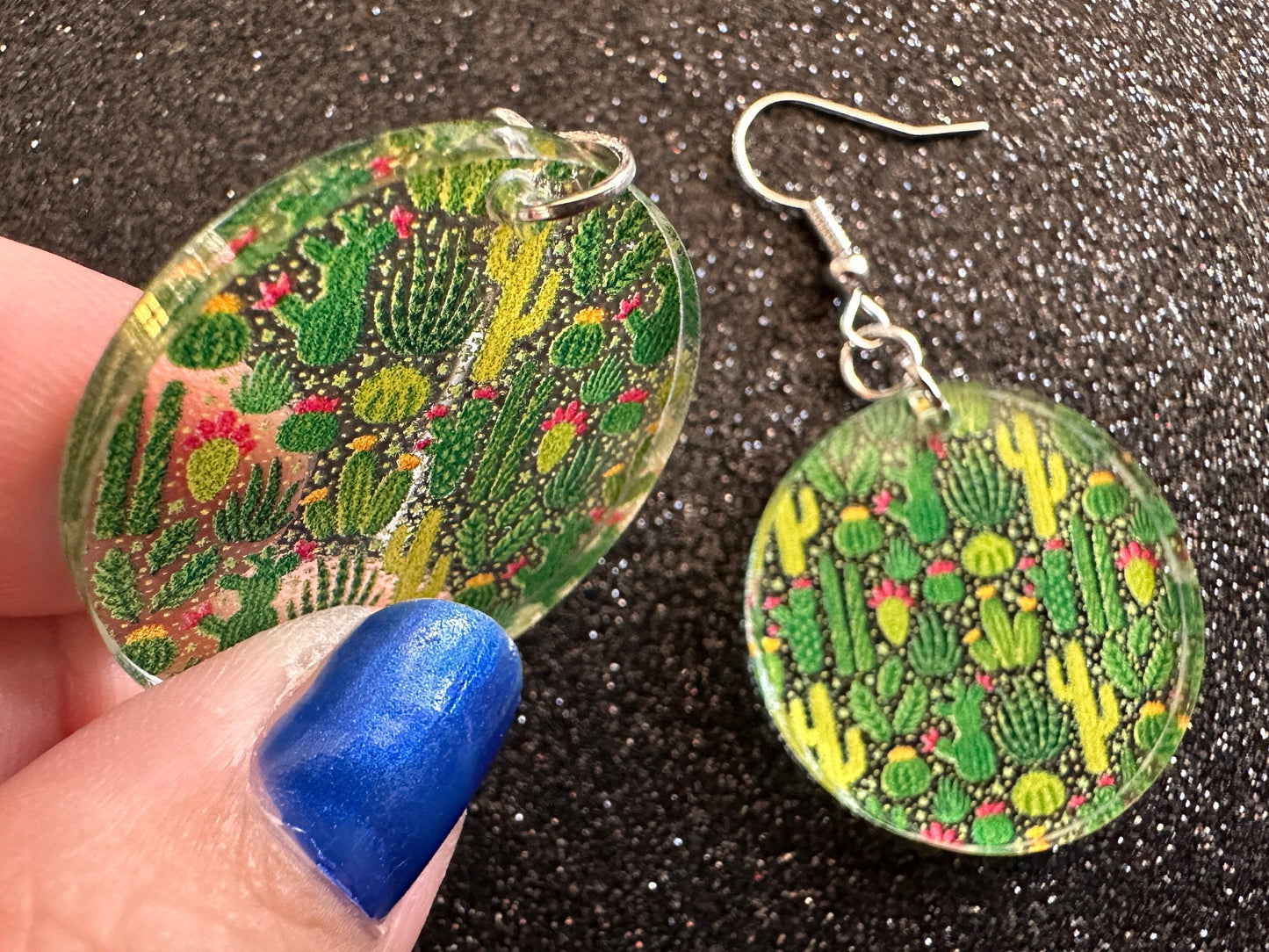 Cactus Earrings: Laser Cut Acrylic Cacti, Green Earrings, Plants, Tropical, Cactuses, Desert, Floral, Gardening, Best Gifts for Her/Him/Them