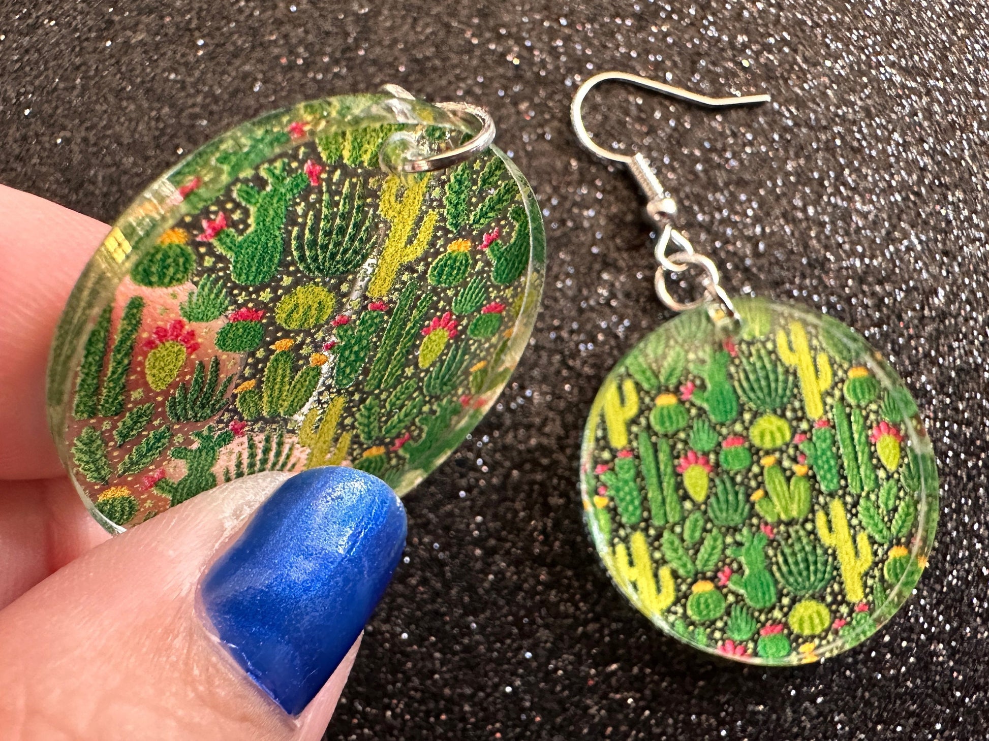 Cactus Earrings: Laser Cut Acrylic Cacti, Green Earrings, Plants, Tropical, Cactuses, Desert, Floral, Gardening, Best Gifts for Her/Him/Them
