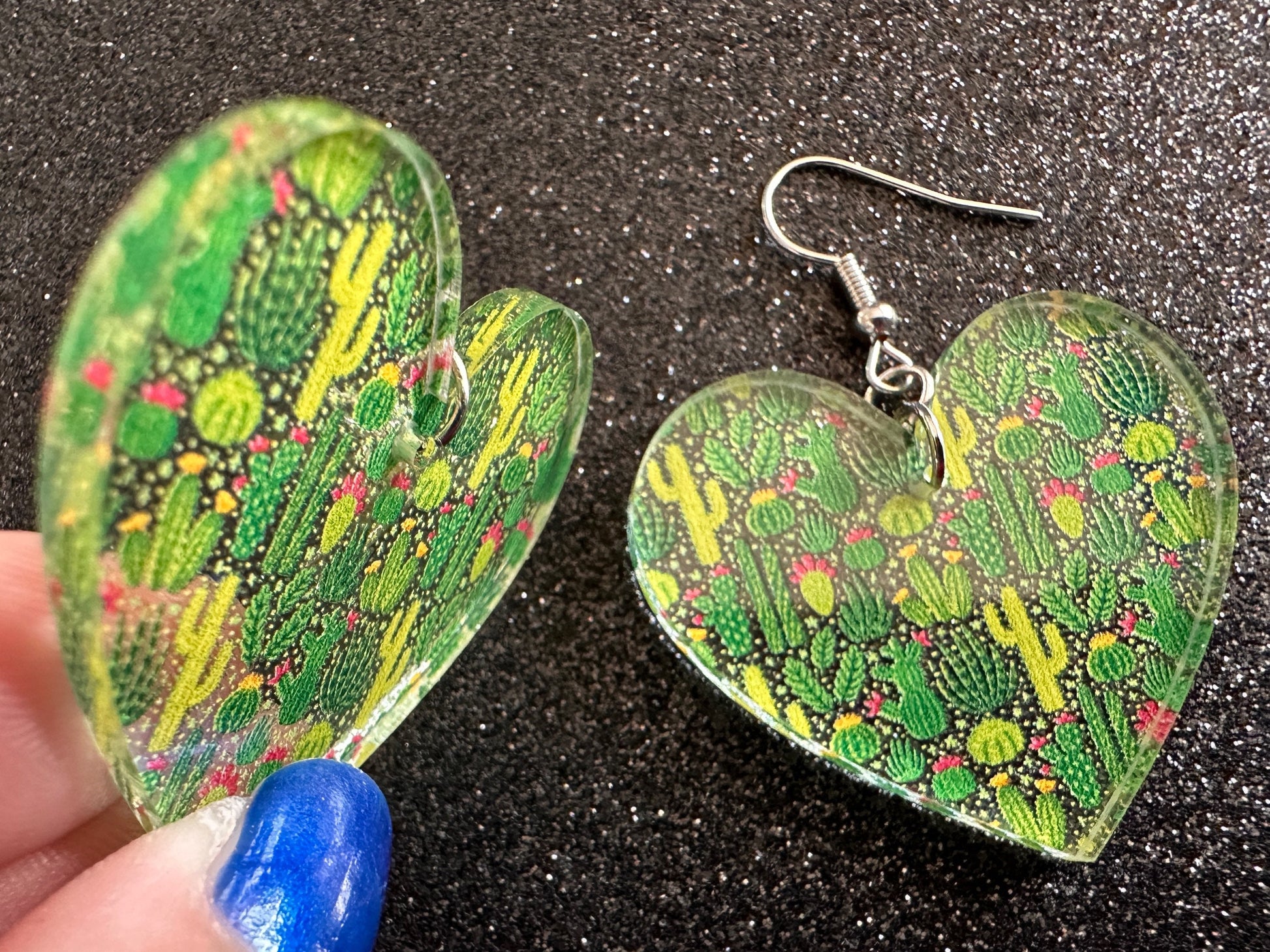 Cactus Earrings: Laser Cut Acrylic Cacti, Green Earrings, Plants, Tropical, Cactuses, Desert, Floral, Gardening, Best Gifts for Her/Him/Them