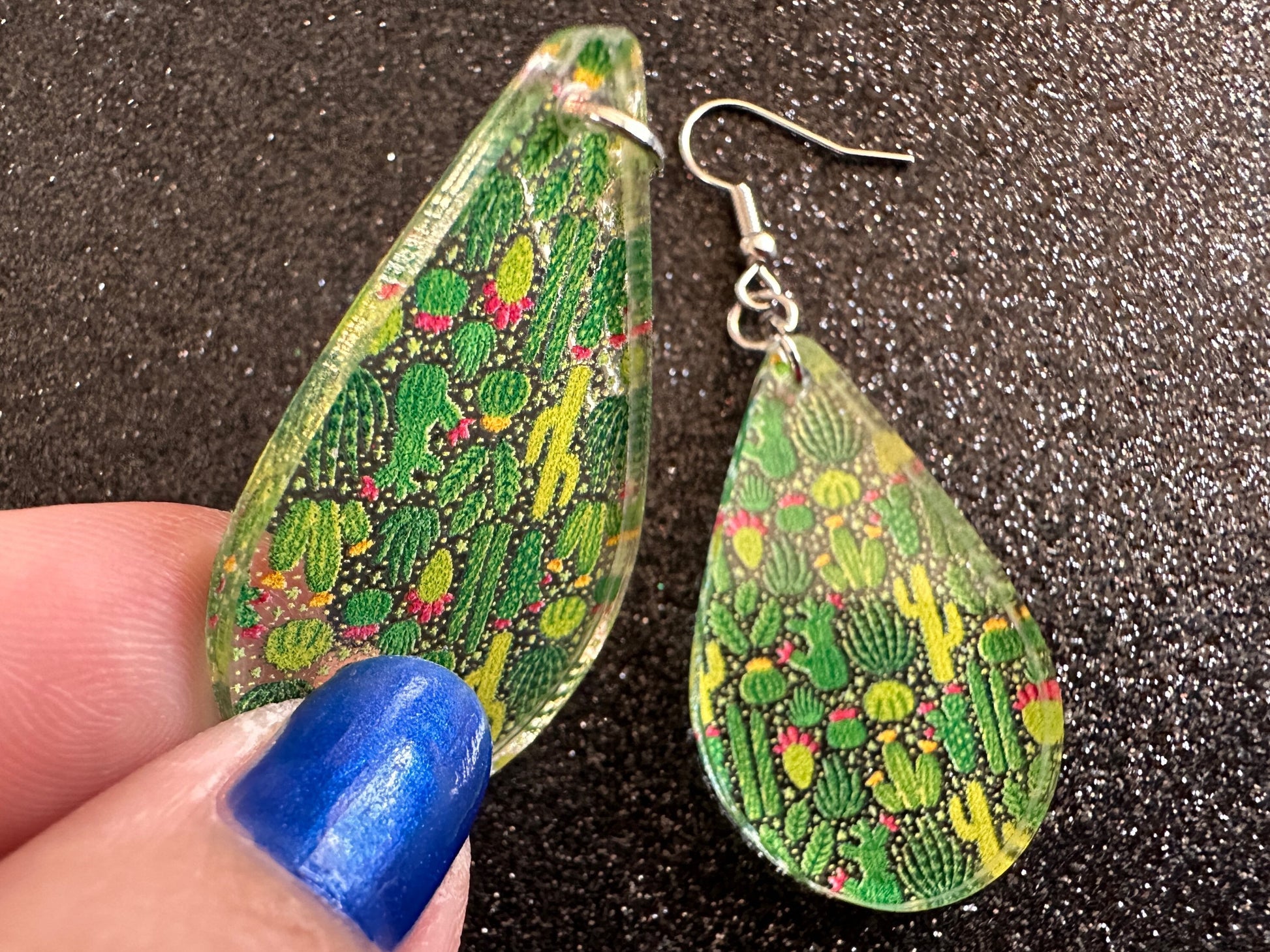 Cactus Earrings: Laser Cut Acrylic Cacti, Green Earrings, Plants, Tropical, Cactuses, Desert, Floral, Gardening, Best Gifts for Her/Him/Them