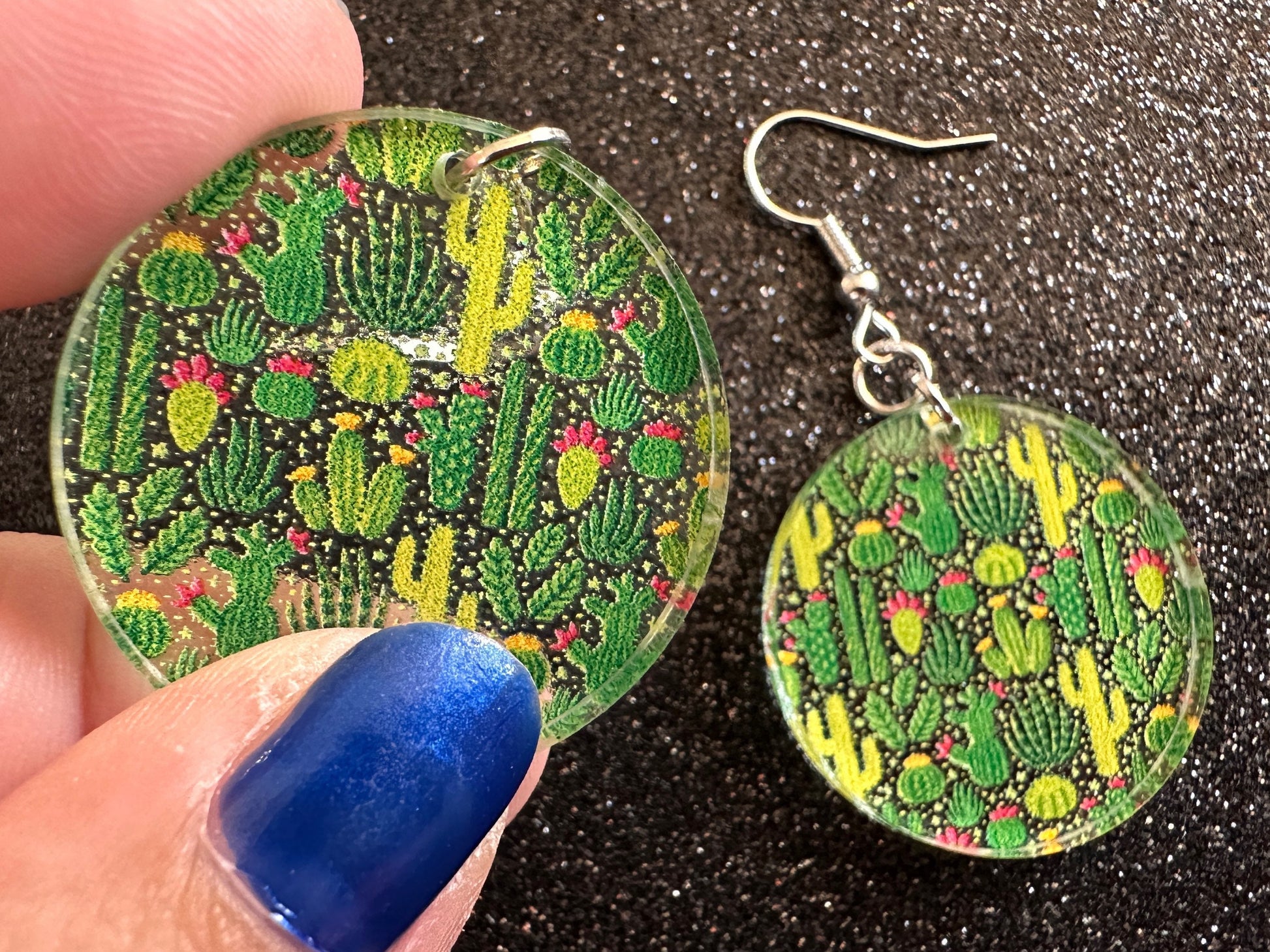 Cactus Earrings: Laser Cut Acrylic Cacti, Green Earrings, Plants, Tropical, Cactuses, Desert, Floral, Gardening, Best Gifts for Her/Him/Them