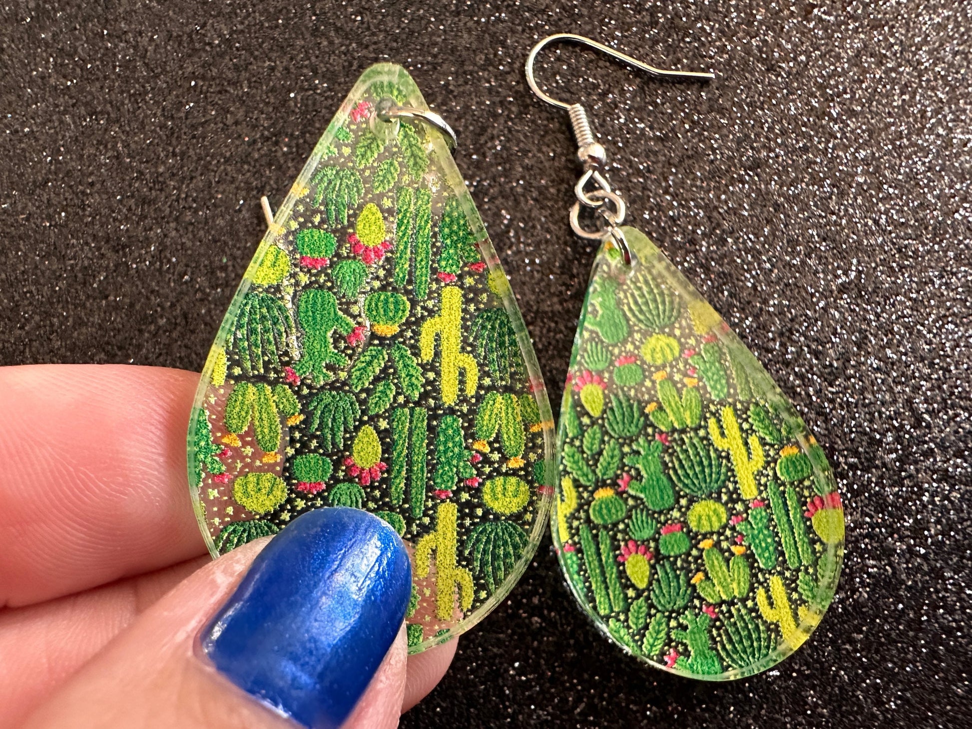 Cactus Earrings: Laser Cut Acrylic Cacti, Green Earrings, Plants, Tropical, Cactuses, Desert, Floral, Gardening, Best Gifts for Her/Him/Them