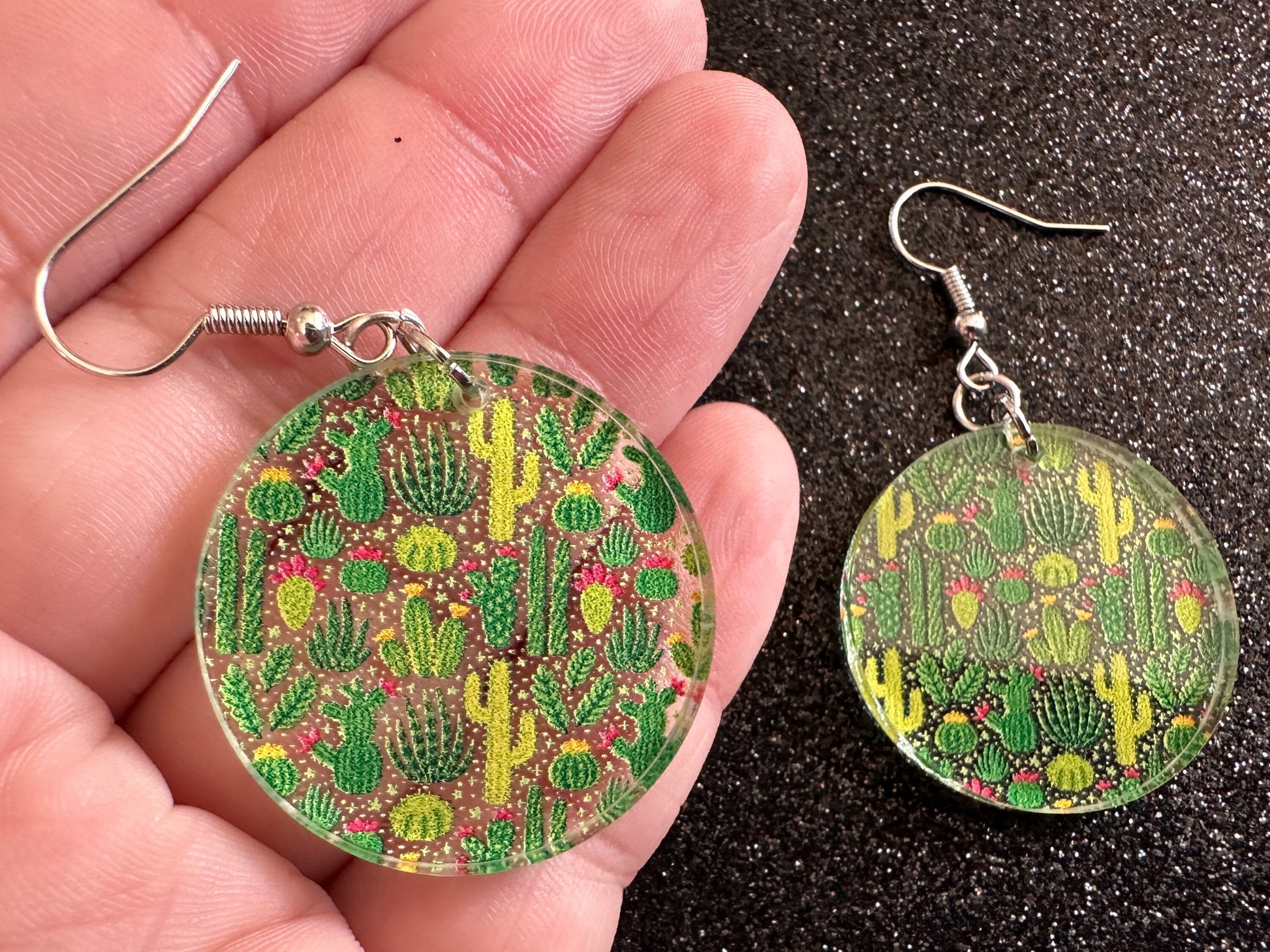 Cactus Earrings: Laser Cut Acrylic Cacti, Green Earrings, Plants, Tropical, Cactuses, Desert, Floral, Gardening, Best Gifts for Her/Him/Them
