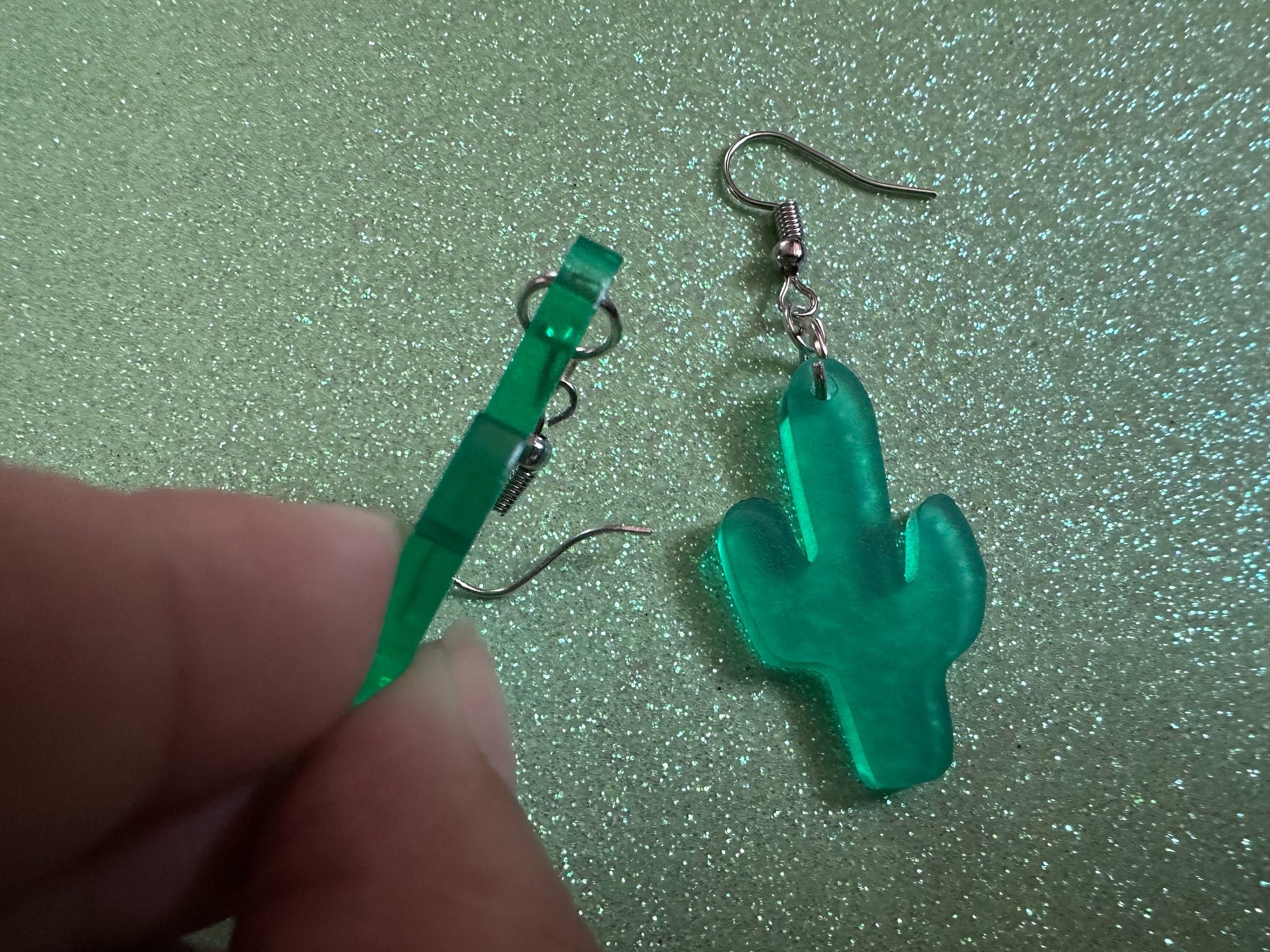 Cactus Earrings: Laser Cut Acrylic Palm Cacti, Cactuses, Desert, Green Earrings, Plants, Tropical, Best Gifts for Her/Him/Them
