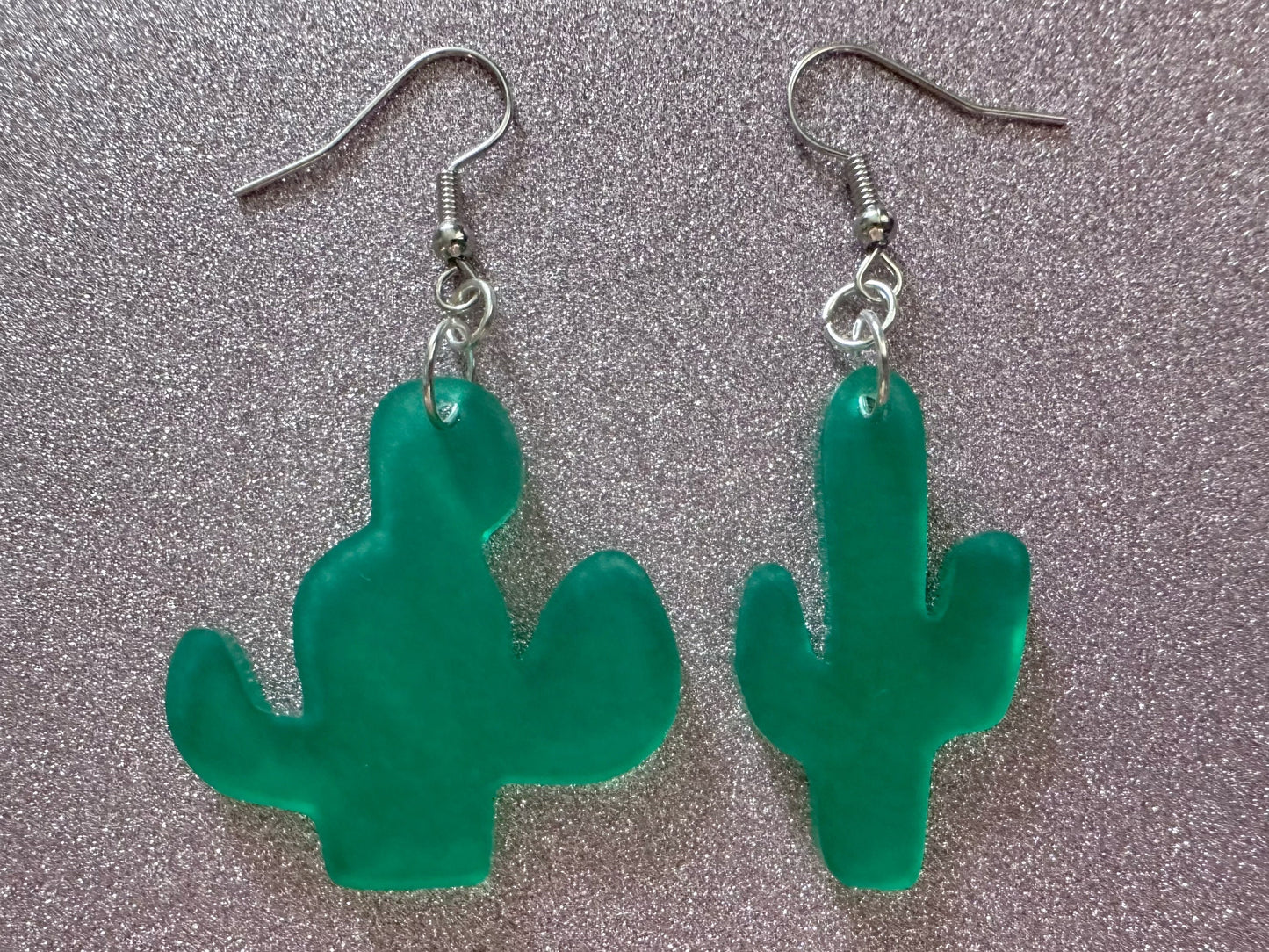 Cactus Earrings: Laser Cut Acrylic Palm Cacti, Green Earrings, Plants, Tropical, Best Gifts for Her/Him/Them