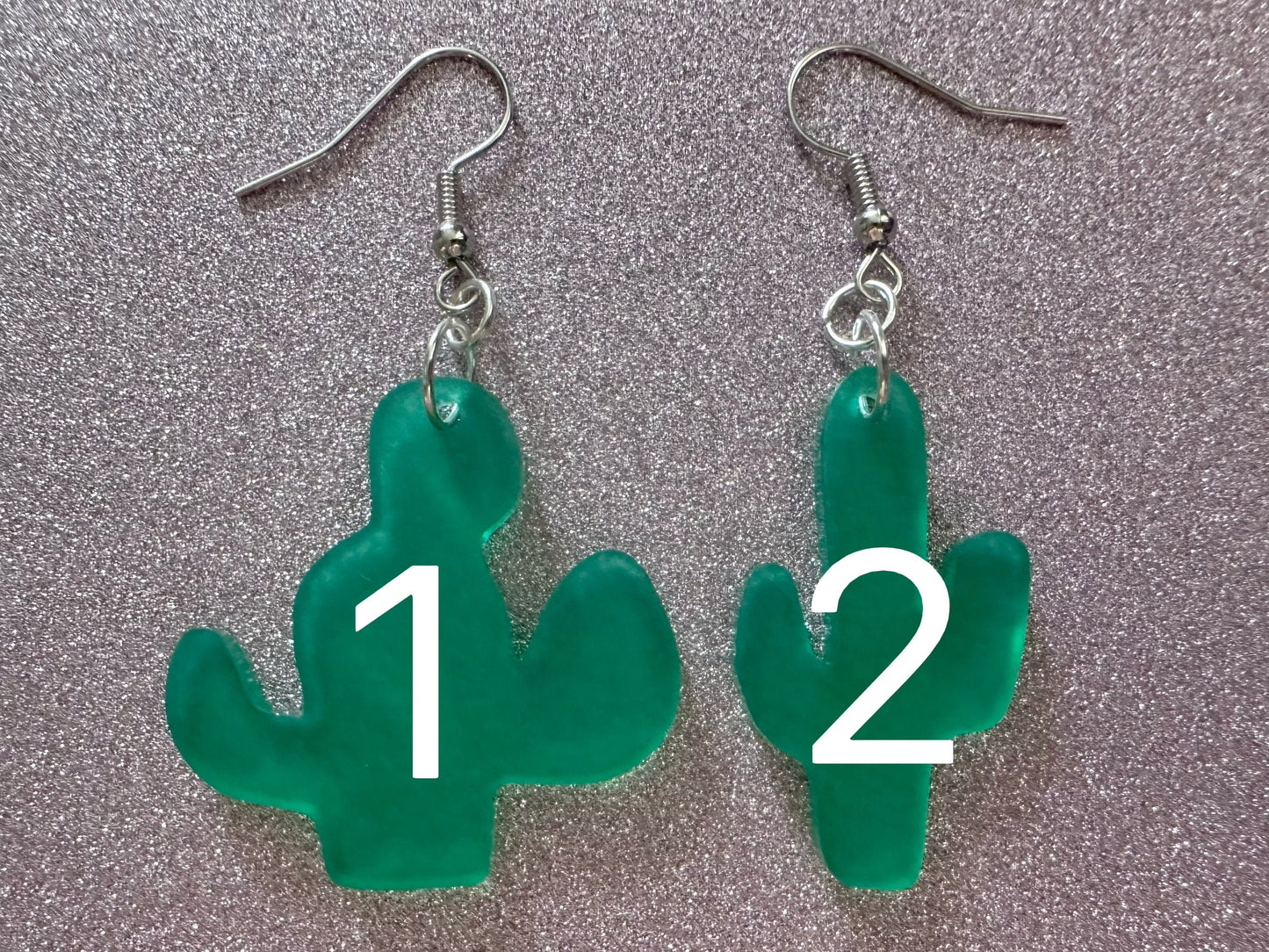 Cactus Earrings: Laser Cut Acrylic Palm Cacti, Green Earrings, Plants, Tropical, Best Gifts for Her/Him/Them