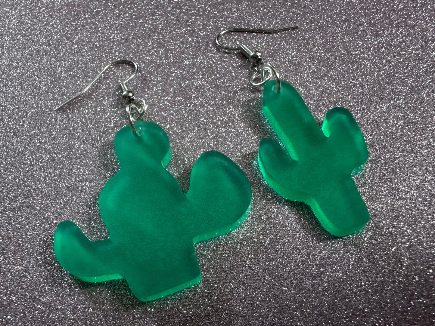 Cactus Earrings: Laser Cut Acrylic Palm Cacti, Green Earrings, Plants, Tropical, Best Gifts for Her/Him/Them