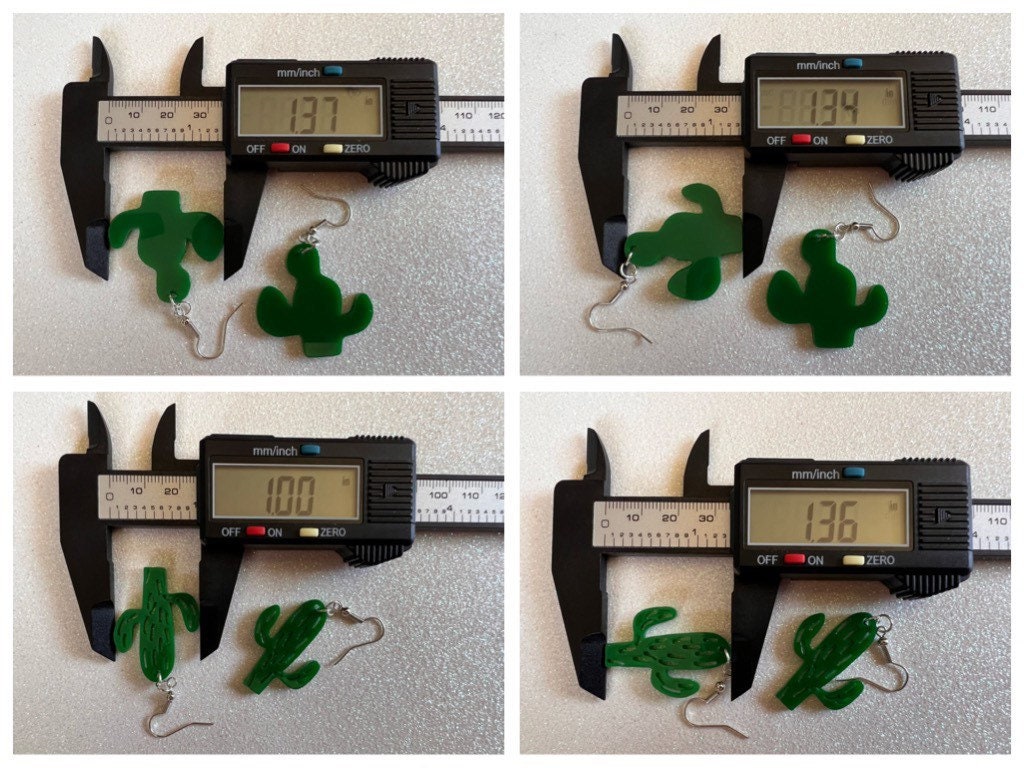 Cactus Earrings: Laser Cut Acrylic Palm Cacti, Green Earrings, Plants, Tropical, Best Gifts for Her/Him/Them