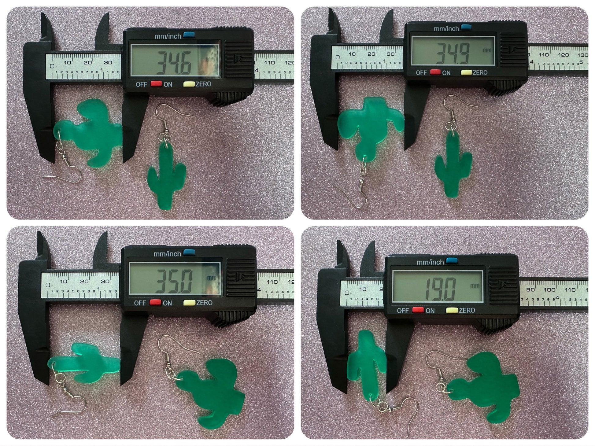 Cactus Earrings: Laser Cut Acrylic Palm Cacti, Green Earrings, Plants, Tropical, Best Gifts for Her/Him/Them