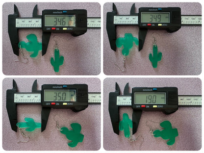 Cactus Earrings: Laser Cut Acrylic Palm Cacti, Green Earrings, Plants, Tropical, Best Gifts for Her/Him/Them