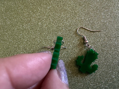 Cactus Earrings: Laser Cut Acrylic Palm Cacti, Green Earrings, Plants, Tropical, Spiky Cactuses, Best Gifts for Her/Him/Them