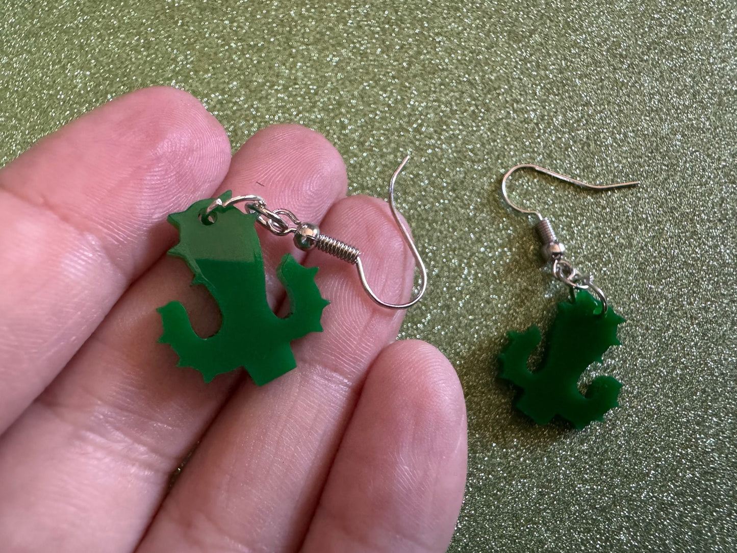 Cactus Earrings: Laser Cut Acrylic Palm Cacti, Green Earrings, Plants, Tropical, Spiky Cactuses, Best Gifts for Her/Him/Them