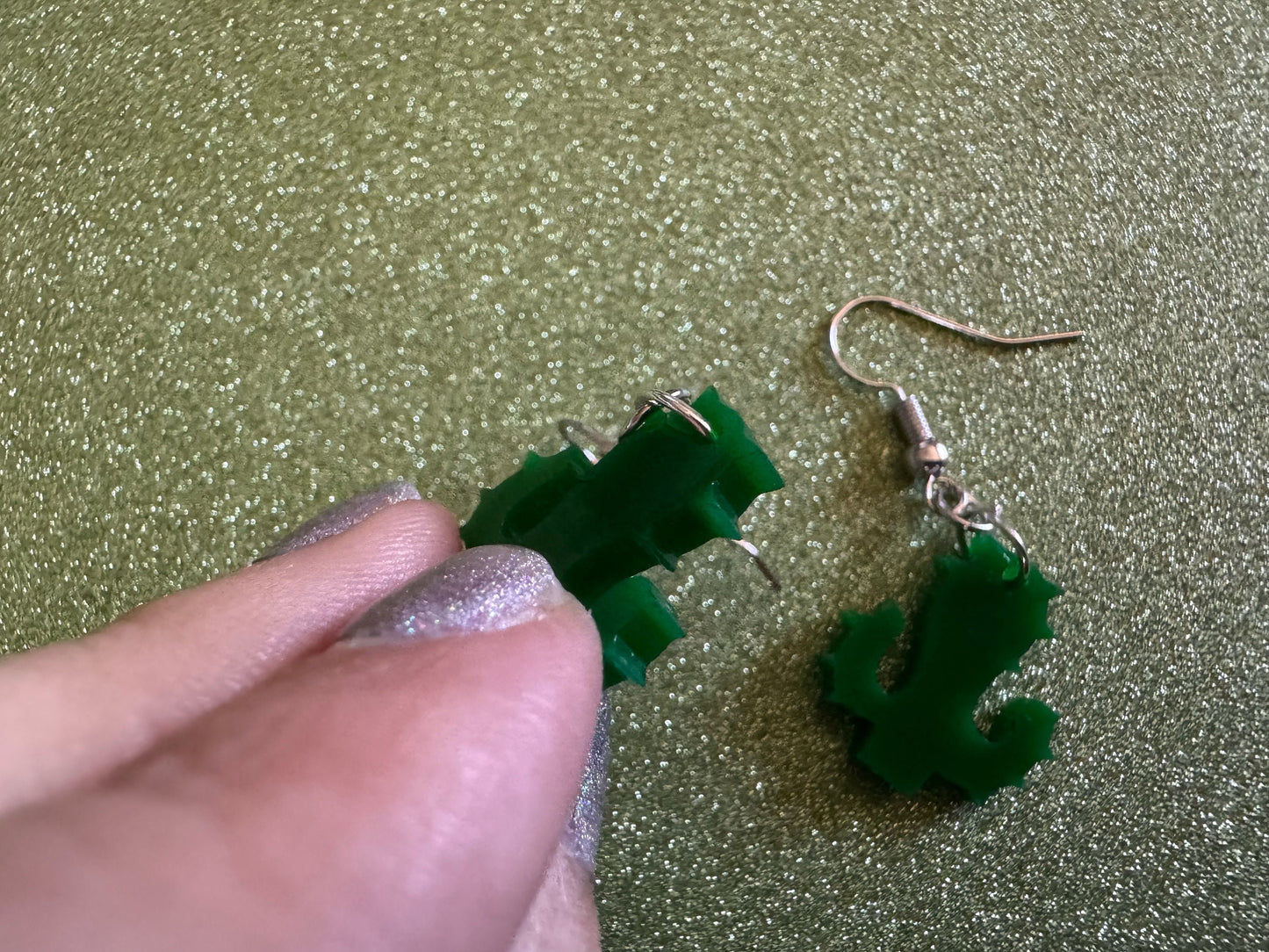 Cactus Earrings: Laser Cut Acrylic Palm Cacti, Green Earrings, Plants, Tropical, Spiky Cactuses, Best Gifts for Her/Him/Them