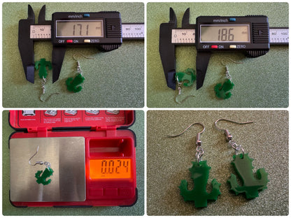 Cactus Earrings: Laser Cut Acrylic Palm Cacti, Green Earrings, Plants, Tropical, Spiky Cactuses, Best Gifts for Her/Him/Them
