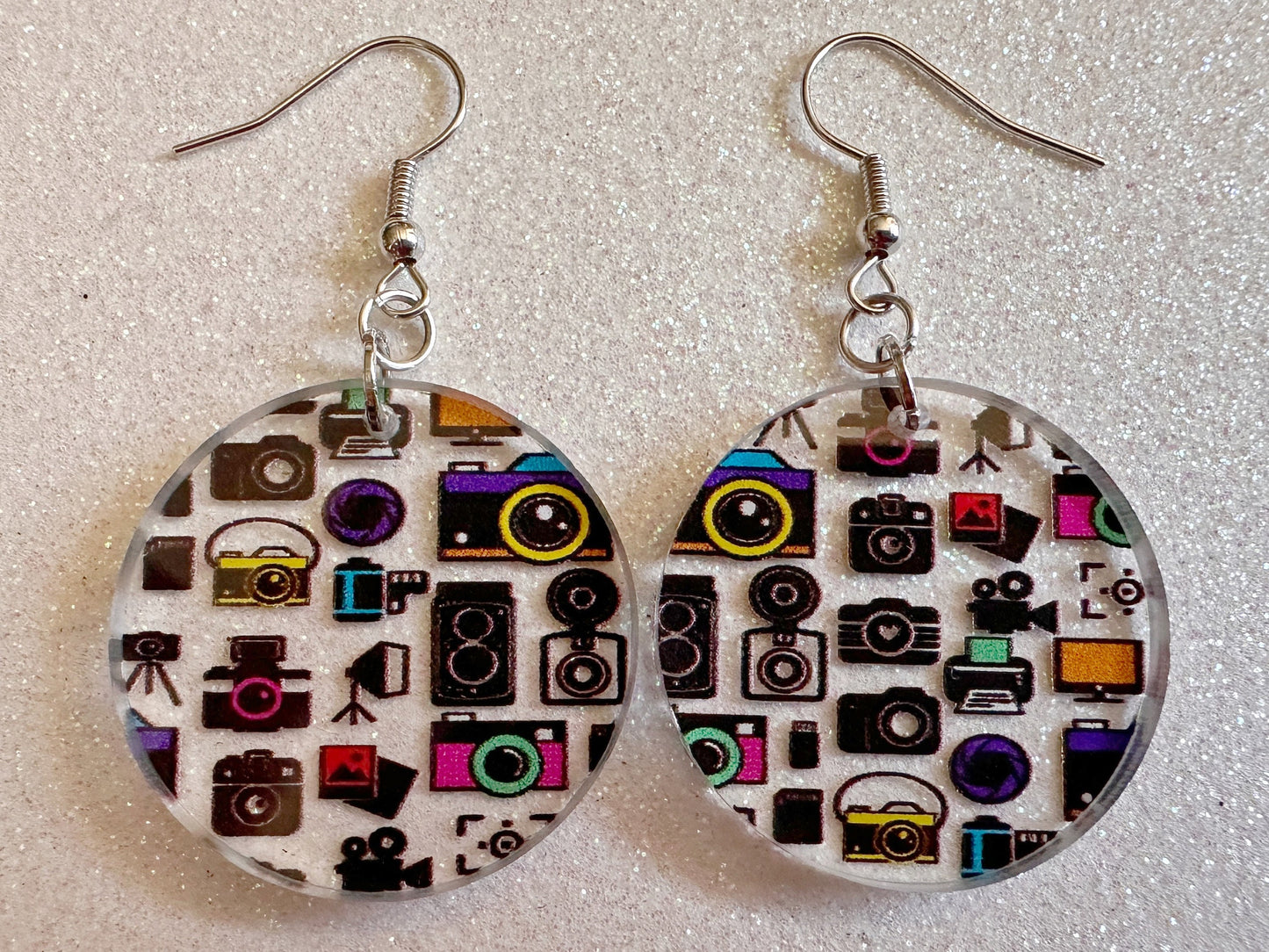 Camera Earrings: Laser Cut Acrylic Cameras, Hobby Photographer, Photos, Photo, Travel, Antique Camera, Pic, Tourist, Gifts for Her/Him/Them