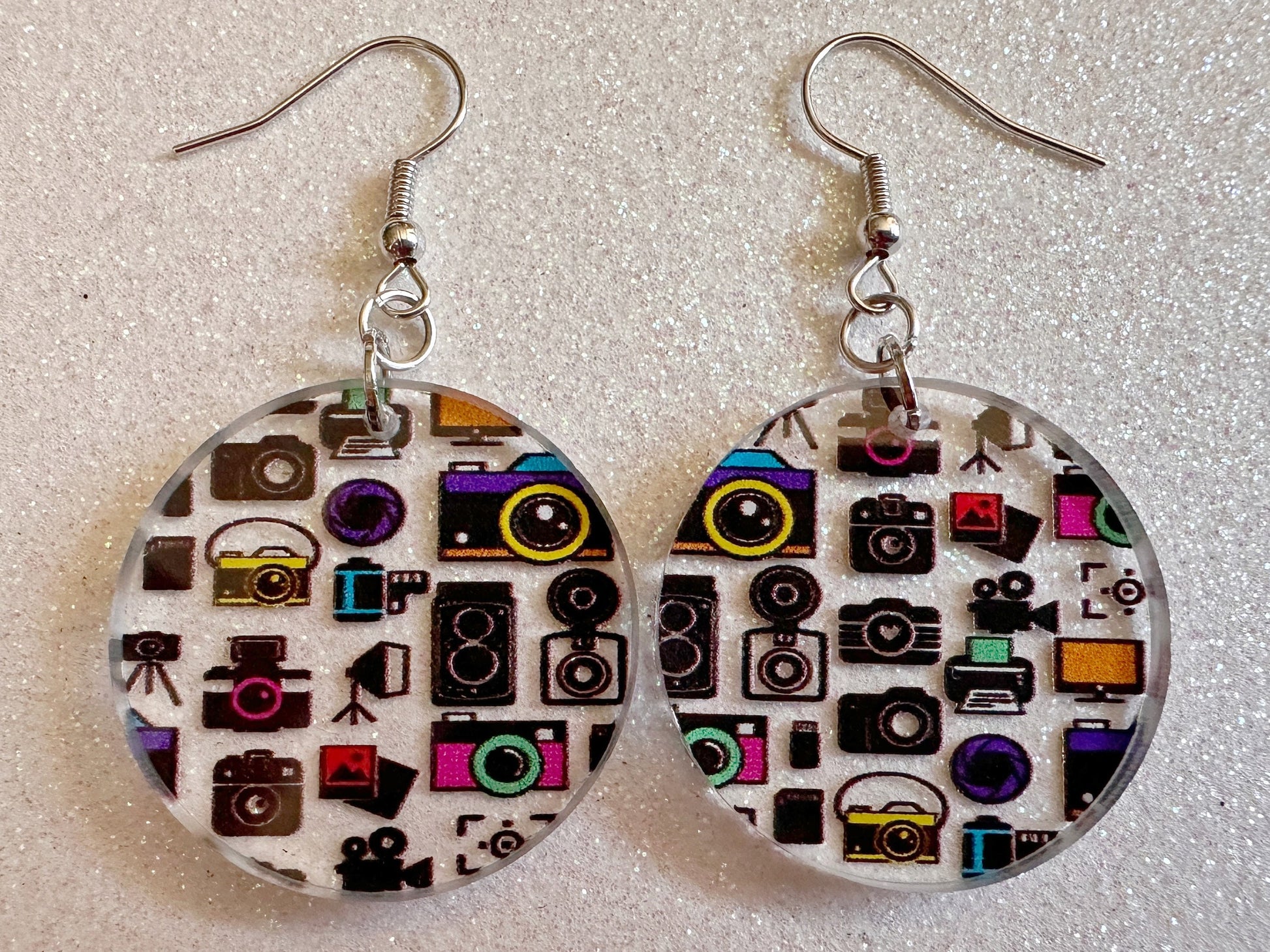 Camera Earrings: Laser Cut Acrylic Cameras, Hobby Photographer, Photos, Photo, Travel, Antique Camera, Pic, Tourist, Gifts for Her/Him/Them