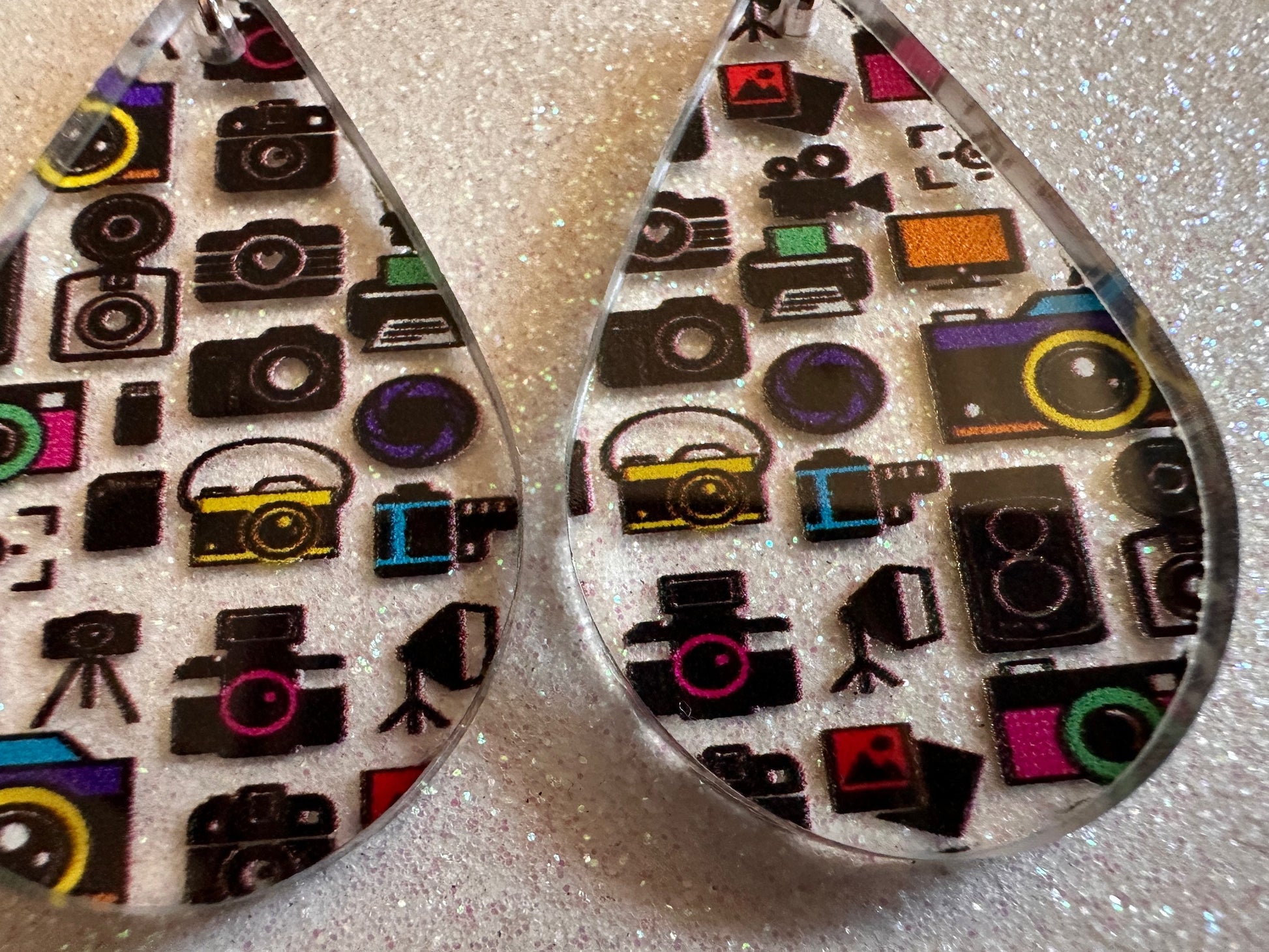 Camera Earrings: Laser Cut Acrylic Cameras, Hobby Photographer, Photos, Photo, Travel, Antique Camera, Pic, Tourist, Gifts for Her/Him/Them