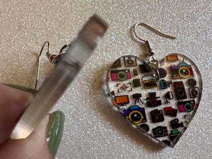 Camera Earrings: Laser Cut Acrylic Cameras, Hobby Photographer, Photos, Photo, Travel, Antique Camera, Pic, Tourist, Gifts for Her/Him/Them