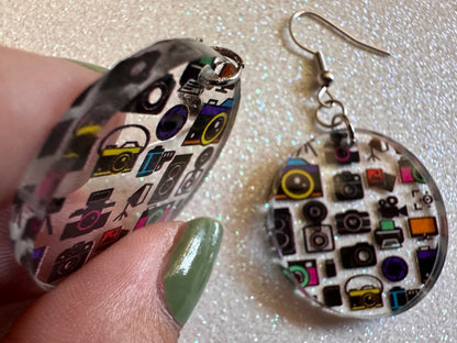 Camera Earrings: Laser Cut Acrylic Cameras, Hobby Photographer, Photos, Photo, Travel, Antique Camera, Pic, Tourist, Gifts for Her/Him/Them