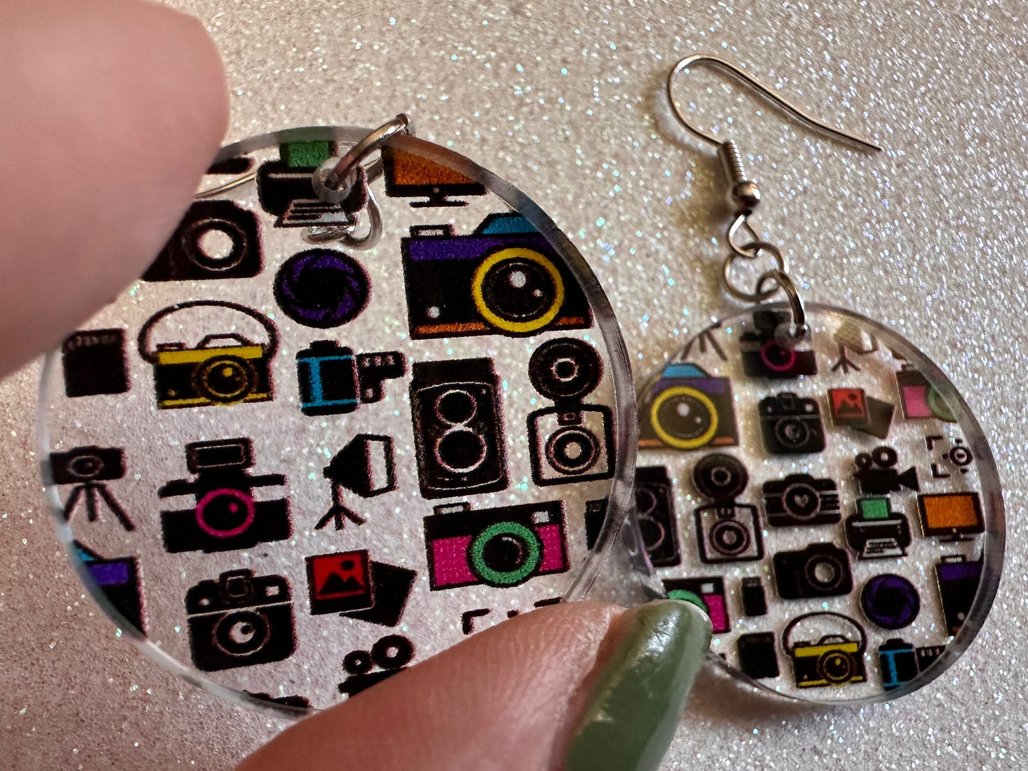 Camera Earrings: Laser Cut Acrylic Cameras, Hobby Photographer, Photos, Photo, Travel, Antique Camera, Pic, Tourist, Gifts for Her/Him/Them