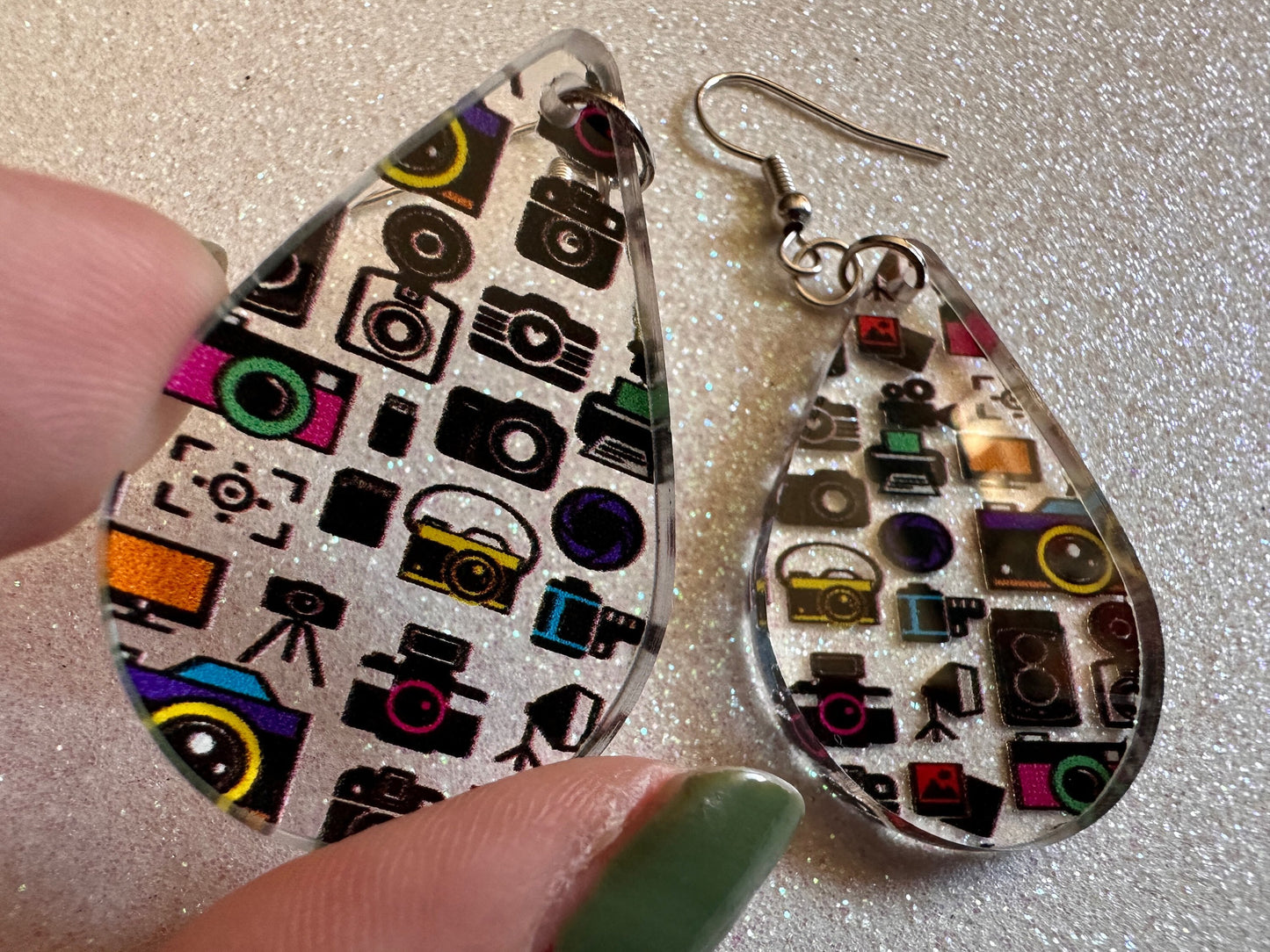 Camera Earrings: Laser Cut Acrylic Cameras, Hobby Photographer, Photos, Photo, Travel, Antique Camera, Pic, Tourist, Gifts for Her/Him/Them