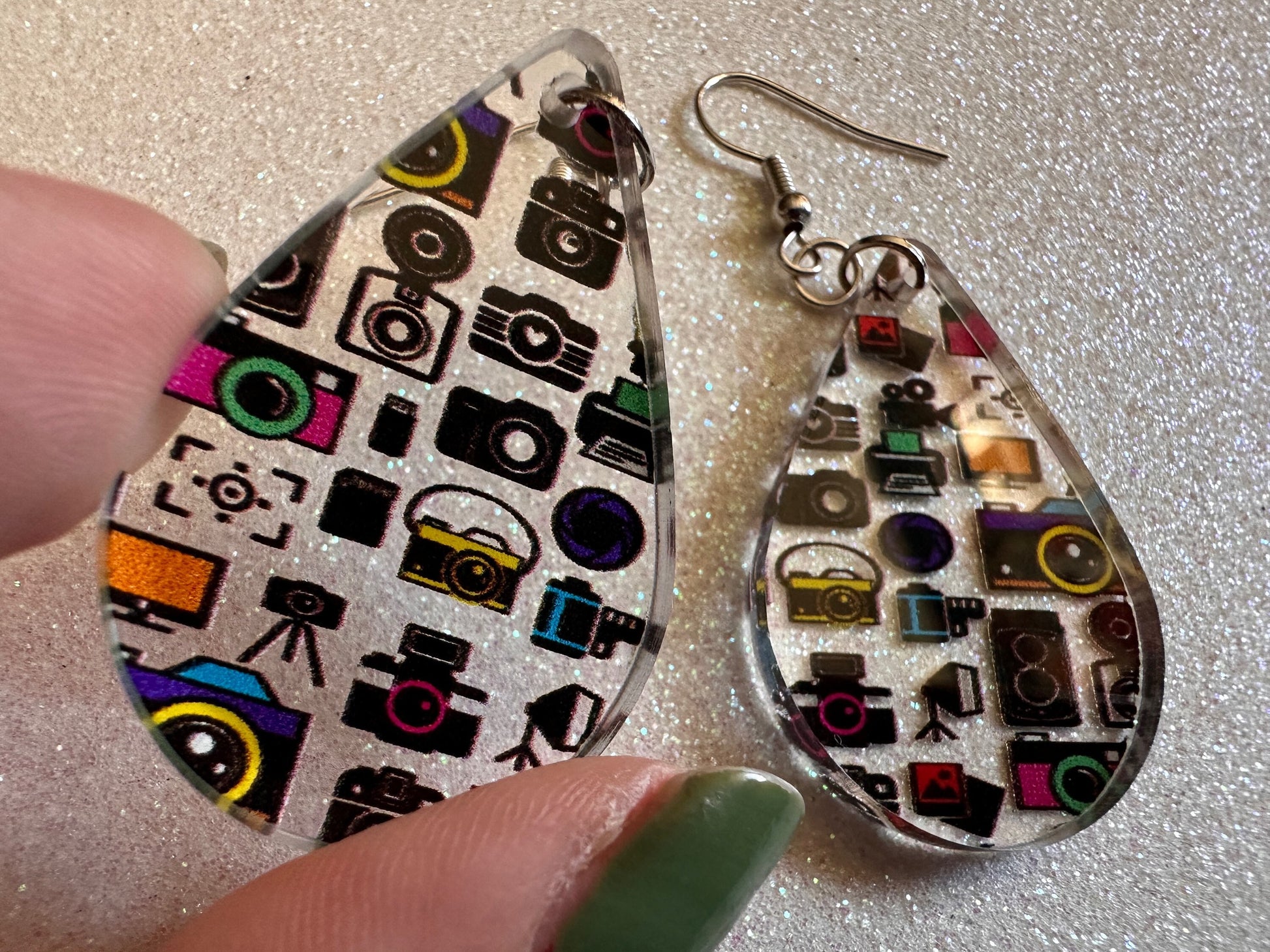 Camera Earrings: Laser Cut Acrylic Cameras, Hobby Photographer, Photos, Photo, Travel, Antique Camera, Pic, Tourist, Gifts for Her/Him/Them