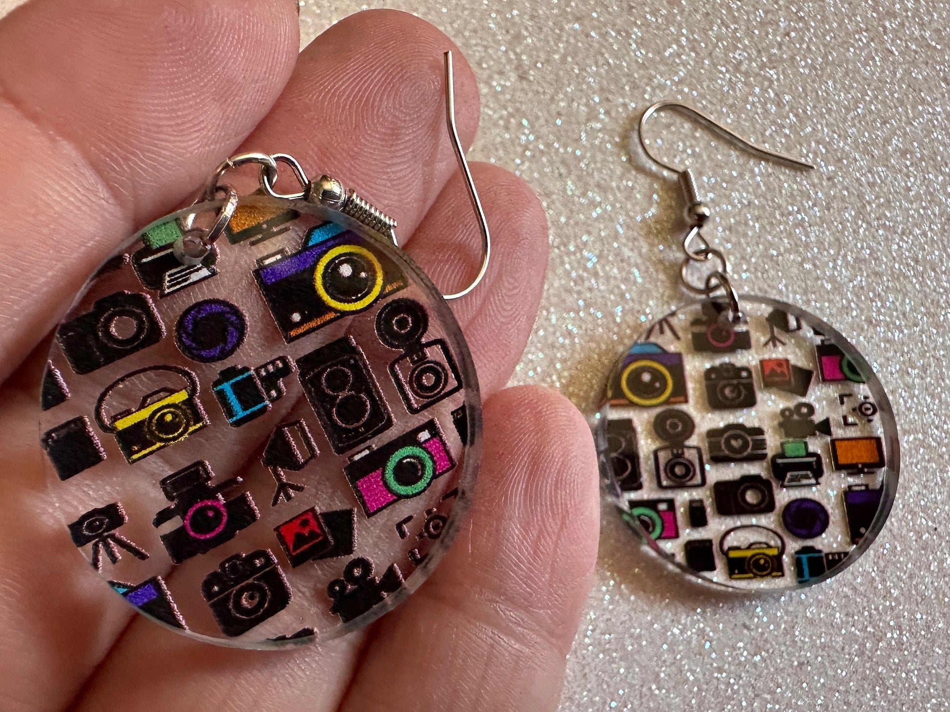 Camera Earrings: Laser Cut Acrylic Cameras, Hobby Photographer, Photos, Photo, Travel, Antique Camera, Pic, Tourist, Gifts for Her/Him/Them