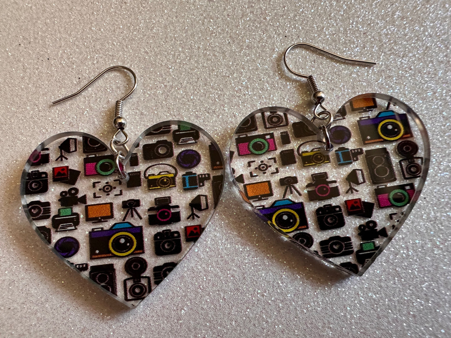 Camera Earrings: Laser Cut Acrylic Cameras, Hobby Photographer, Photos, Photo, Travel, Antique Camera, Pic, Tourist, Gifts for Her/Him/Them