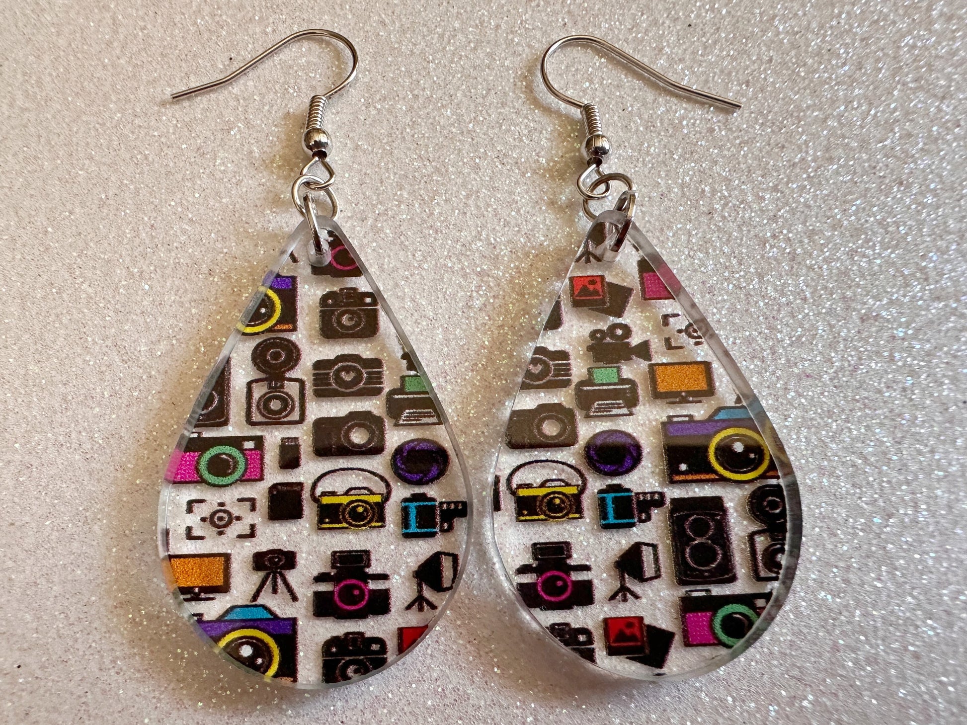 Camera Earrings: Laser Cut Acrylic Cameras, Hobby Photographer, Photos, Photo, Travel, Antique Camera, Pic, Tourist, Gifts for Her/Him/Them