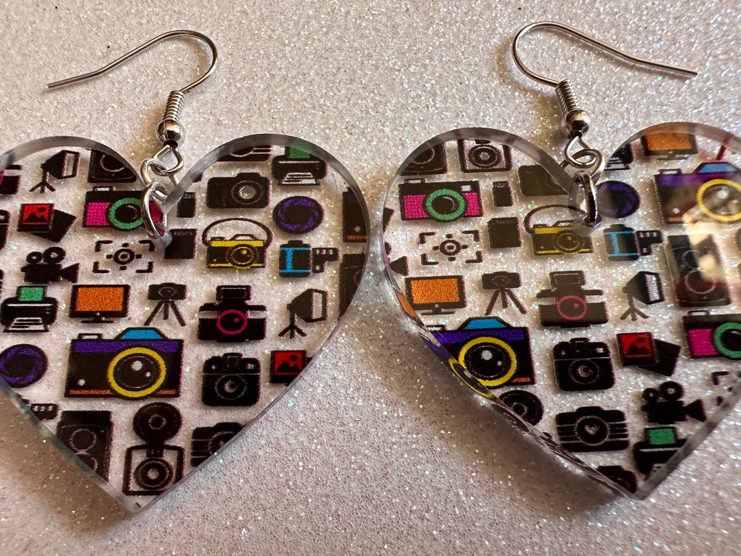 Camera Earrings: Laser Cut Acrylic Cameras, Hobby Photographer, Photos, Photo, Travel, Antique Camera, Pic, Tourist, Gifts for Her/Him/Them