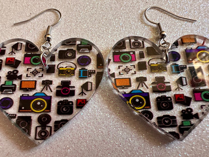 Camera Earrings: Laser Cut Acrylic Cameras, Hobby Photographer, Photos, Photo, Travel, Antique Camera, Pic, Tourist, Gifts for Her/Him/Them