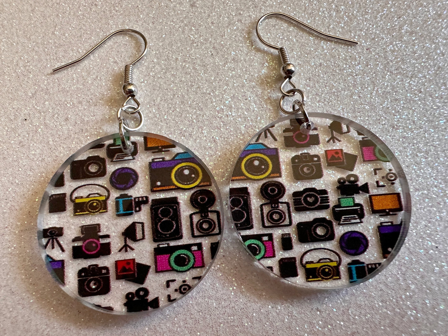 Camera Earrings: Laser Cut Acrylic Cameras, Hobby Photographer, Photos, Photo, Travel, Antique Camera, Pic, Tourist, Gifts for Her/Him/Them