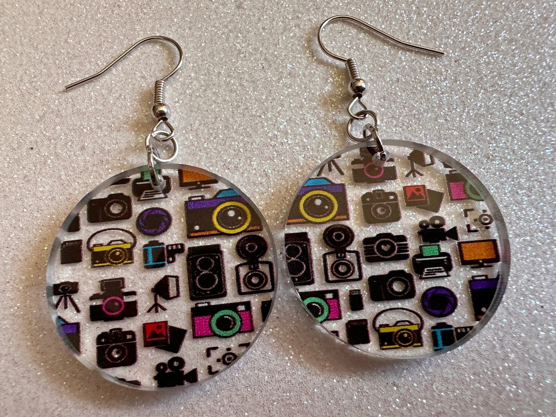 Camera Earrings: Laser Cut Acrylic Cameras, Hobby Photographer, Photos, Photo, Travel, Antique Camera, Pic, Tourist, Gifts for Her/Him/Them