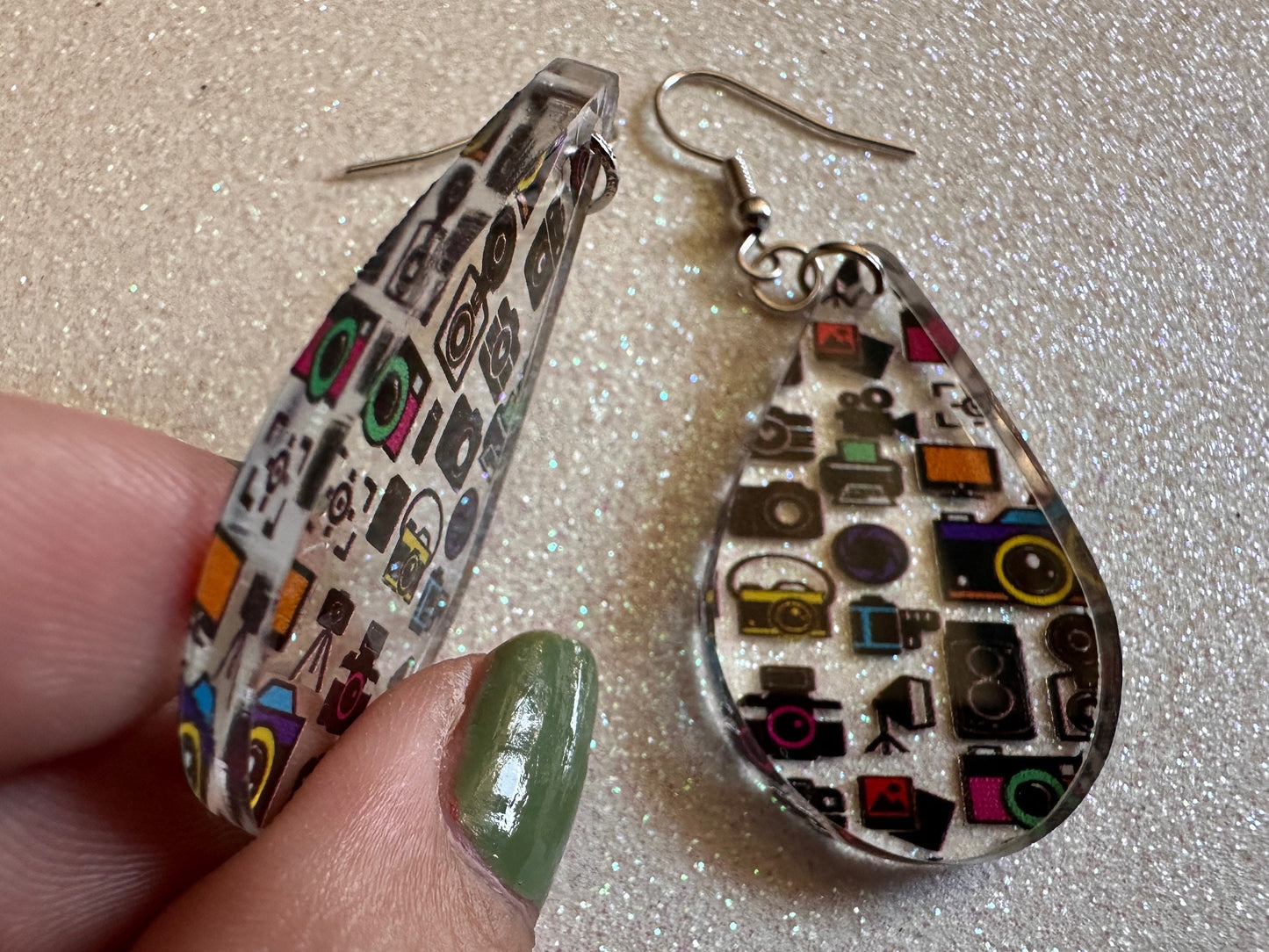 Camera Earrings: Laser Cut Acrylic Cameras, Hobby Photographer, Photos, Photo, Travel, Antique Camera, Pic, Tourist, Gifts for Her/Him/Them