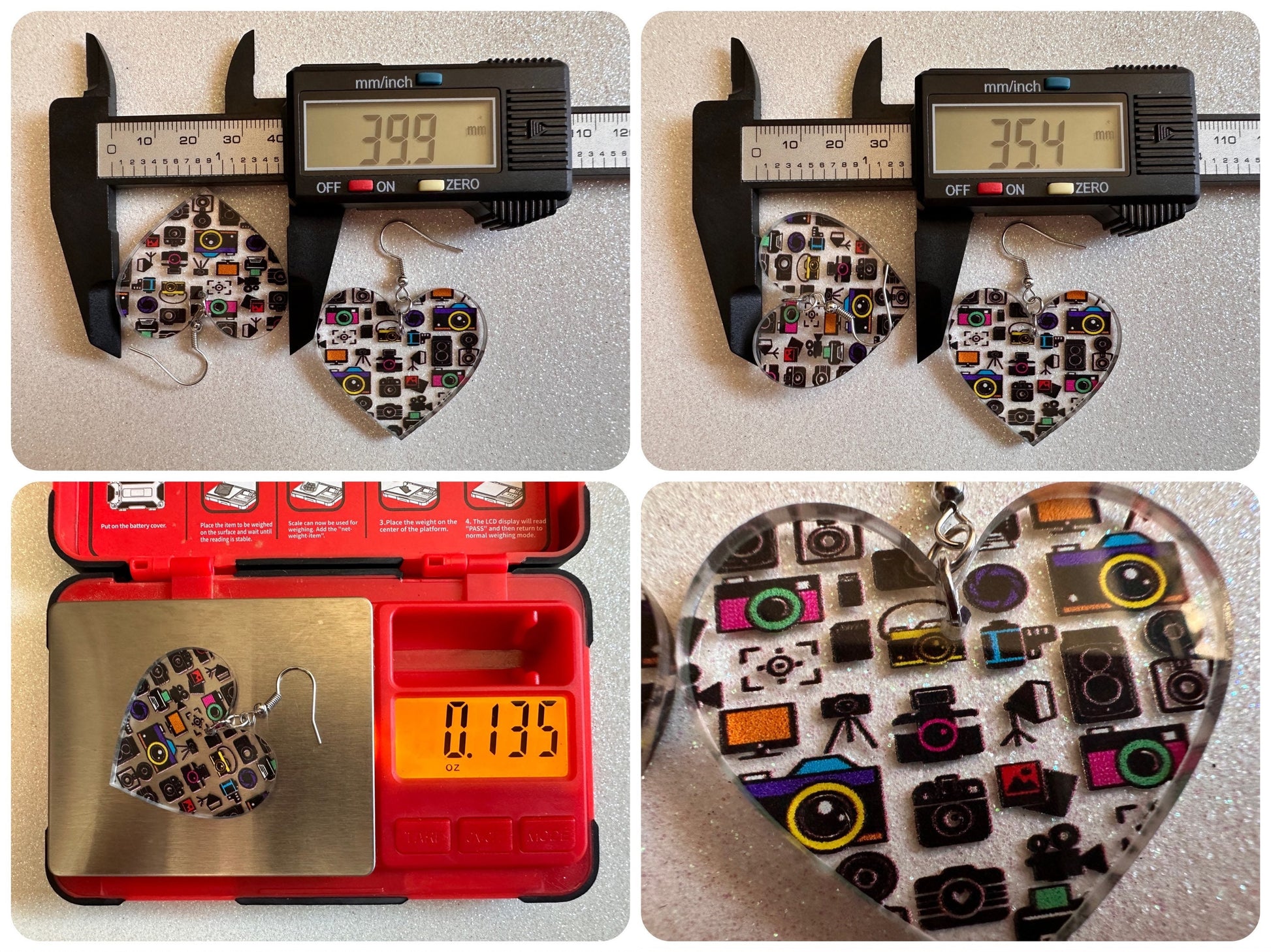 Camera Earrings: Laser Cut Acrylic Cameras, Hobby Photographer, Photos, Photo, Travel, Antique Camera, Pic, Tourist, Gifts for Her/Him/Them