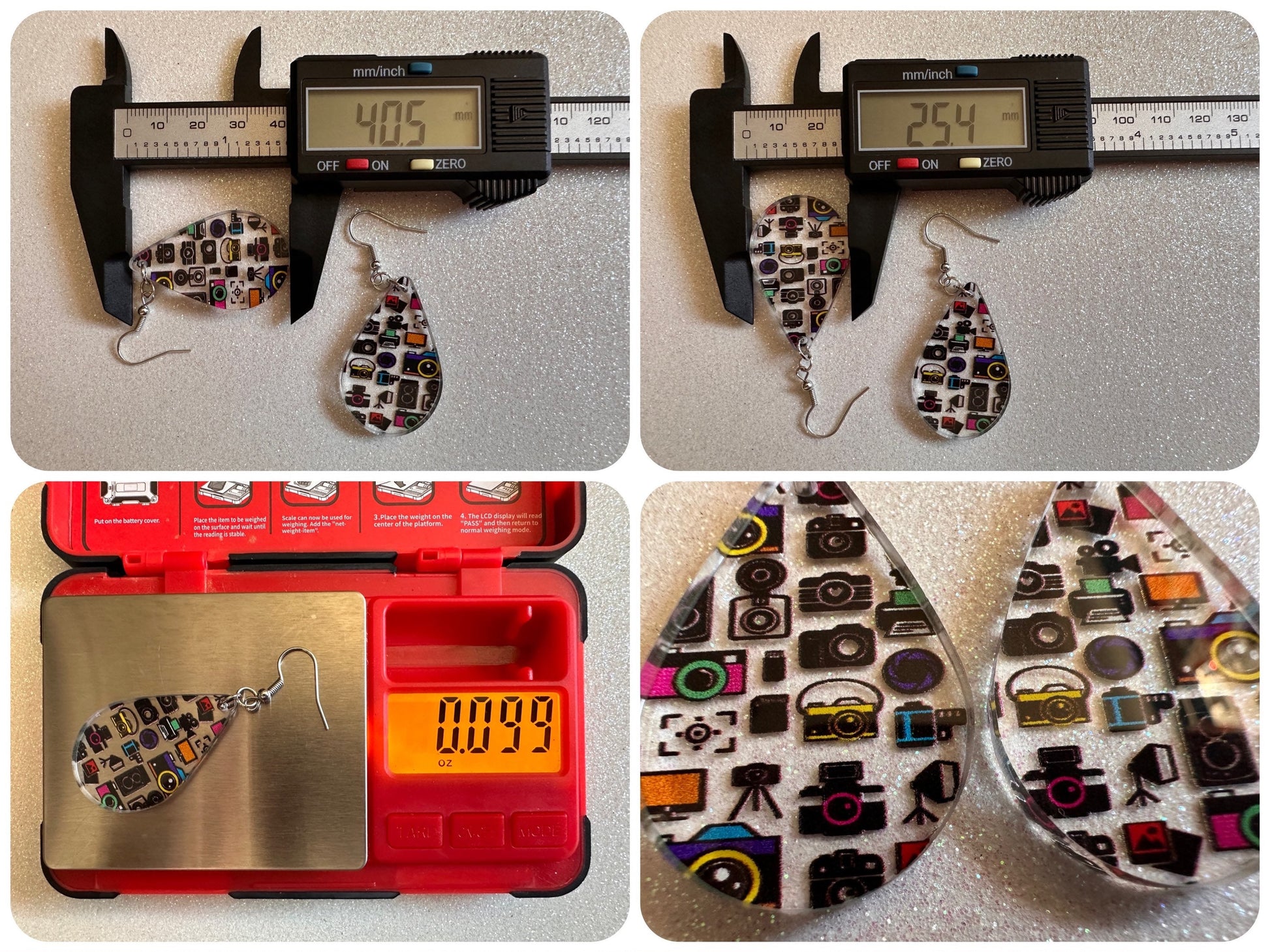 Camera Earrings: Laser Cut Acrylic Cameras, Hobby Photographer, Photos, Photo, Travel, Antique Camera, Pic, Tourist, Gifts for Her/Him/Them