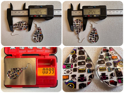 Camera Earrings: Laser Cut Acrylic Cameras, Hobby Photographer, Photos, Photo, Travel, Antique Camera, Pic, Tourist, Gifts for Her/Him/Them