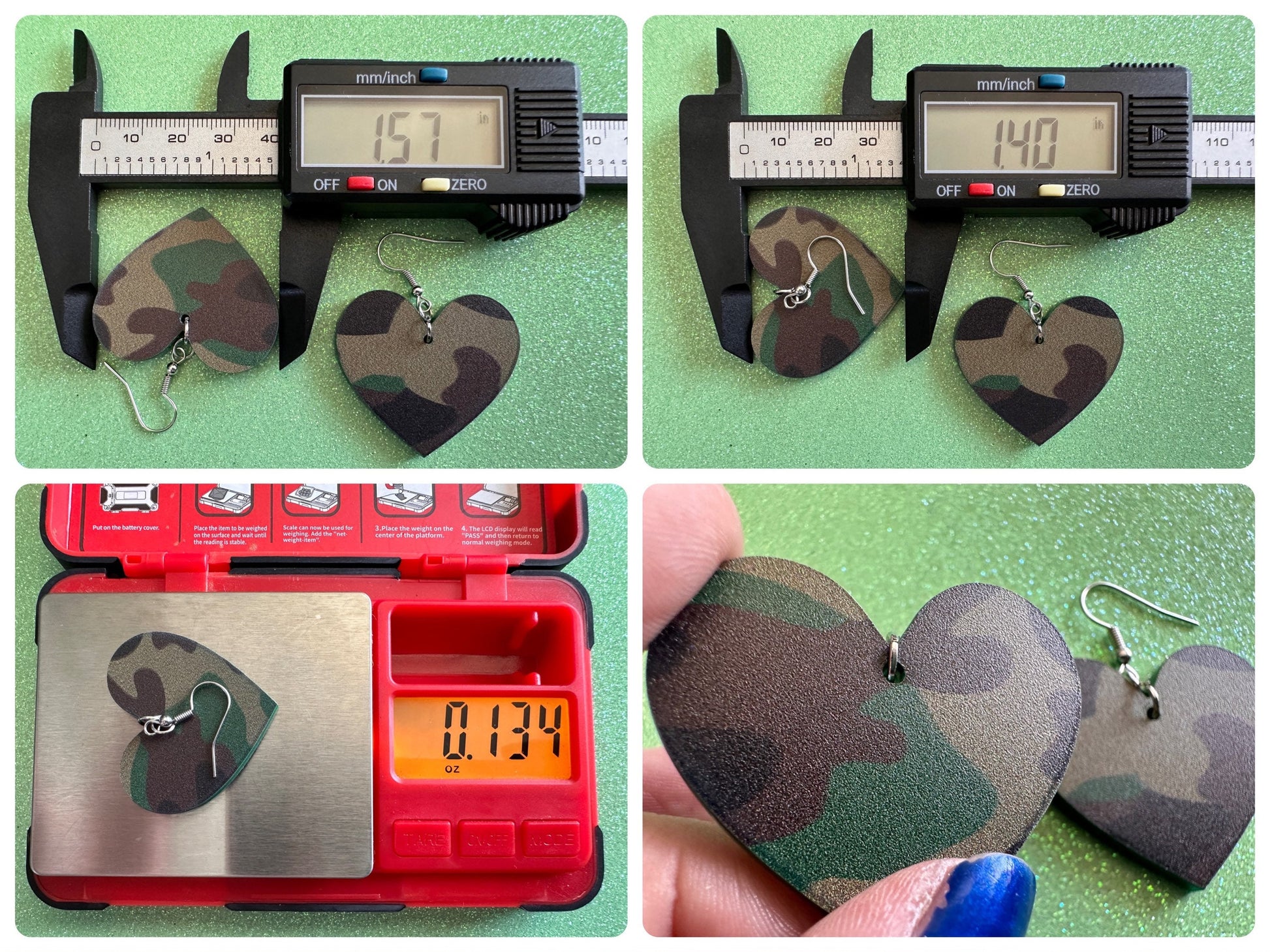 Camo Earrings: Laser Cut Acrylic Camouflage Earrings, Forest, Green Earrings, Military, Paintball, Army Outfit, Gifts for Her/Him/Them
