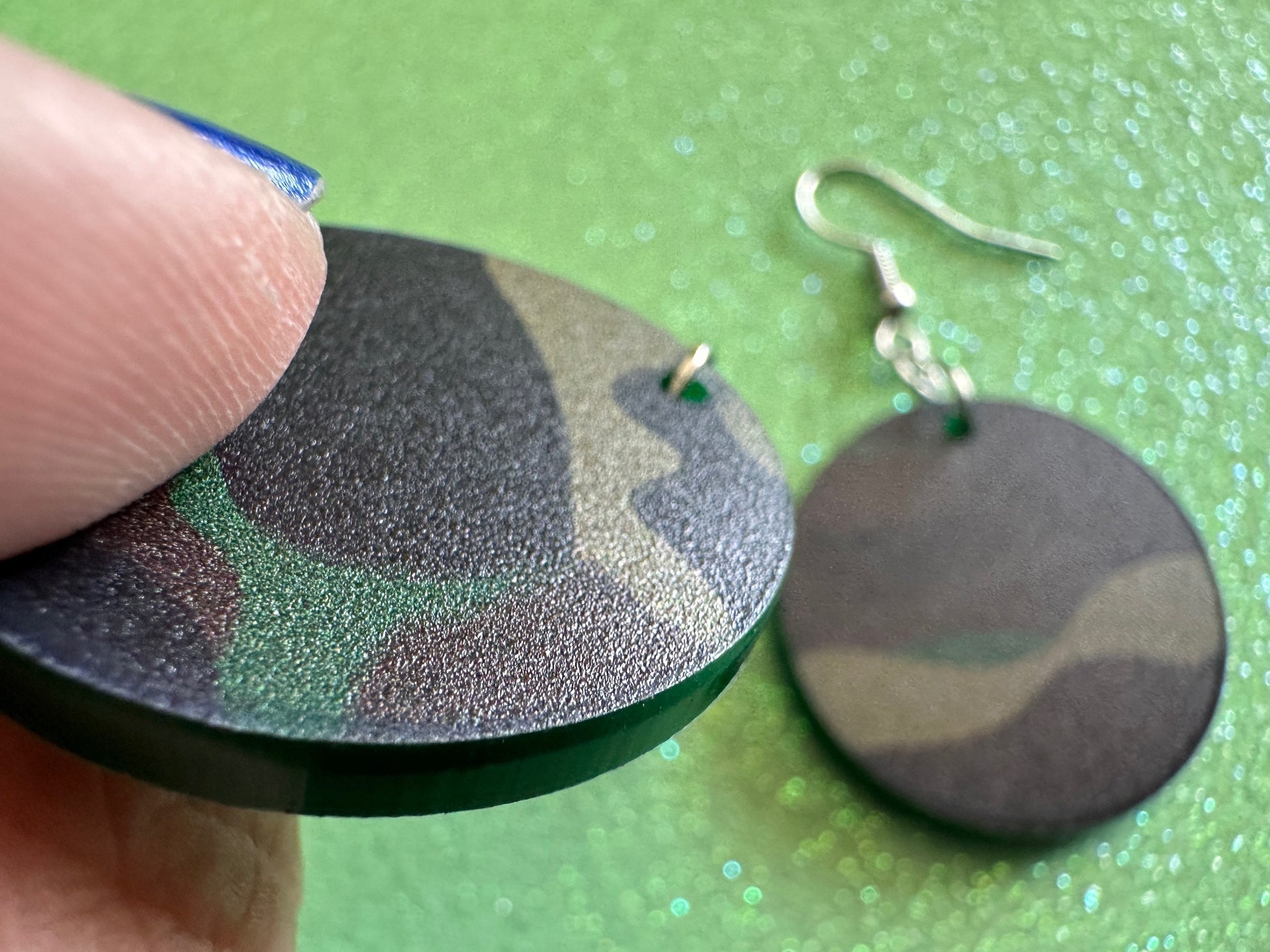 Camo Earrings: Laser Cut Acrylic Camouflage Earrings, Forest, Green, Military, Army, Airsoft, Paintball, Army Outfit, Gifts for Her/Him/Them