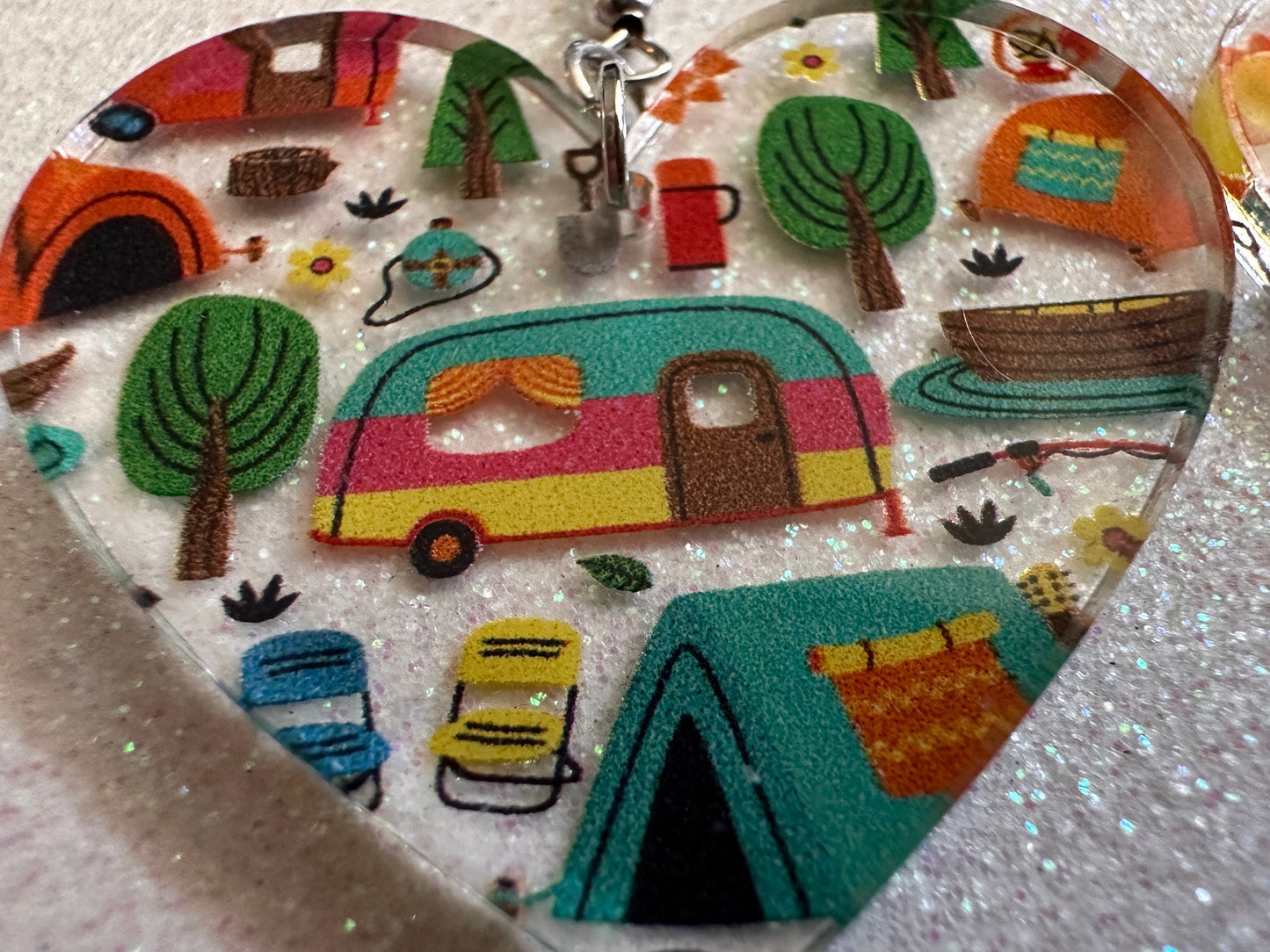 Camping Earrings: Laser Cut Acrylic Campsites, Tent, Glamping, Camp Fire, Forest, Nature, Travel, Adventure, Trip, Gifts for Her/Him/Them