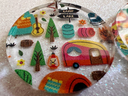 Camping Earrings: Laser Cut Acrylic Campsites, Tent, Glamping, Camp Fire, Forest, Nature, Travel, Adventure, Trip, Gifts for Her/Him/Them